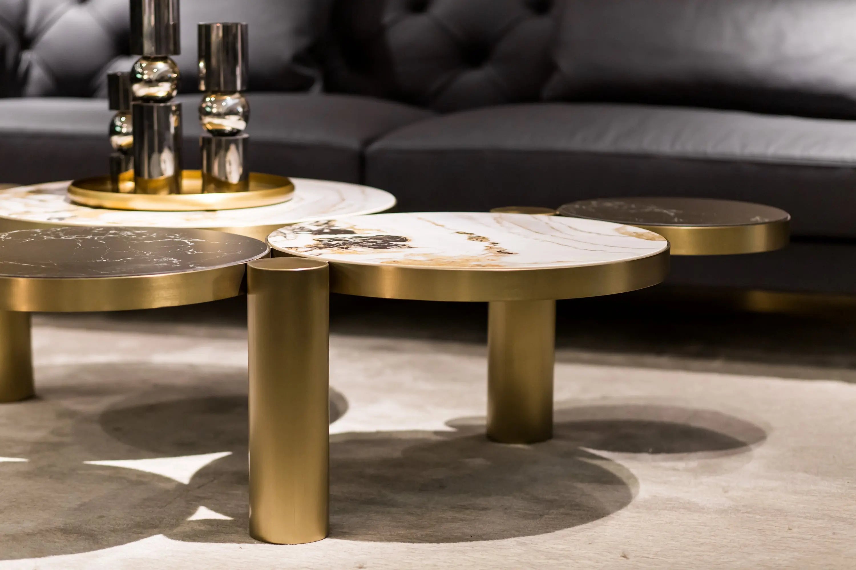 Light Luxury Metal Draw Round Irregular HC-1912-1  Coffee Table VV