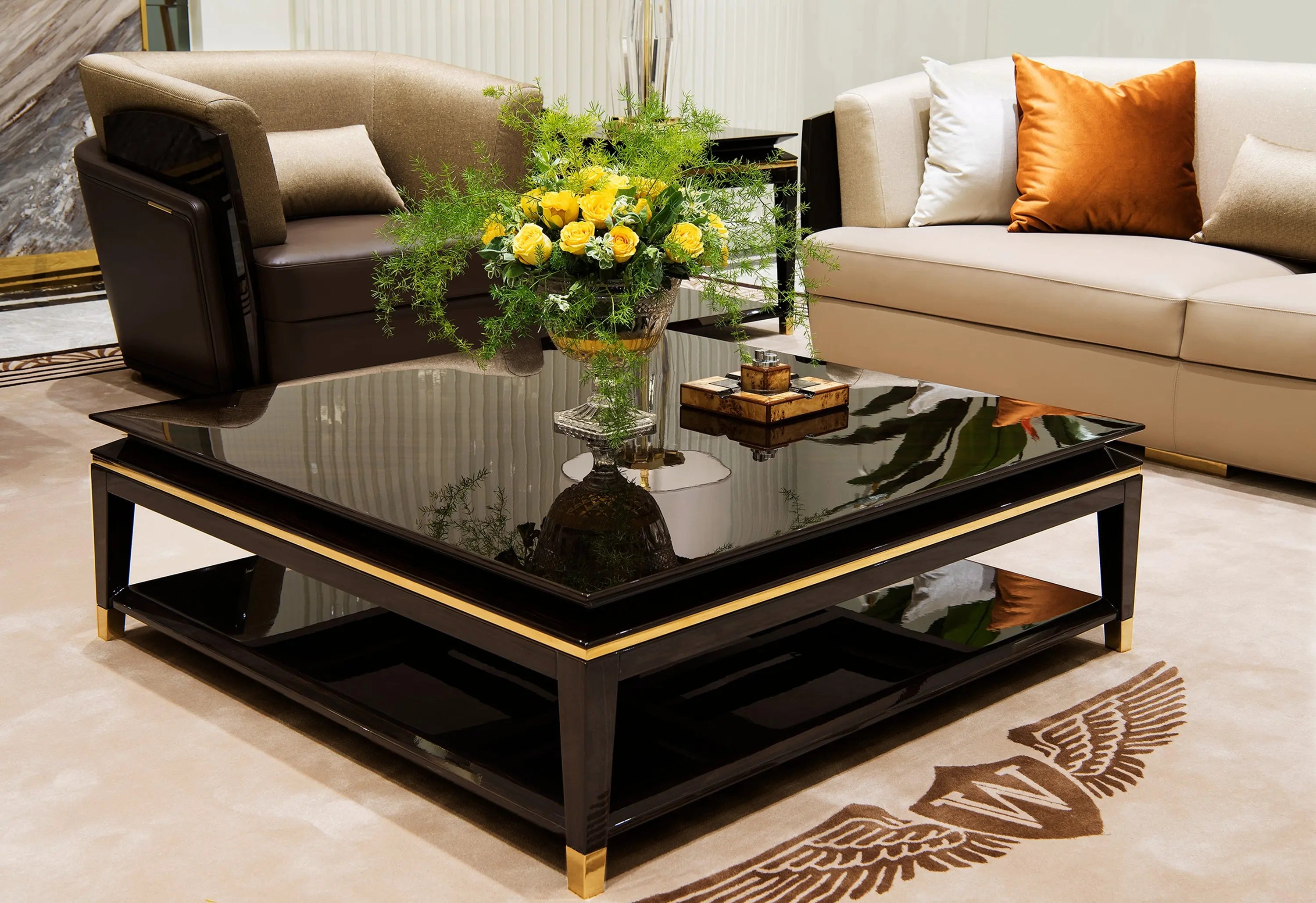 Light luxury modern ebony edge a few W008H6 Bentley Coffee Table Tea table Coner table W