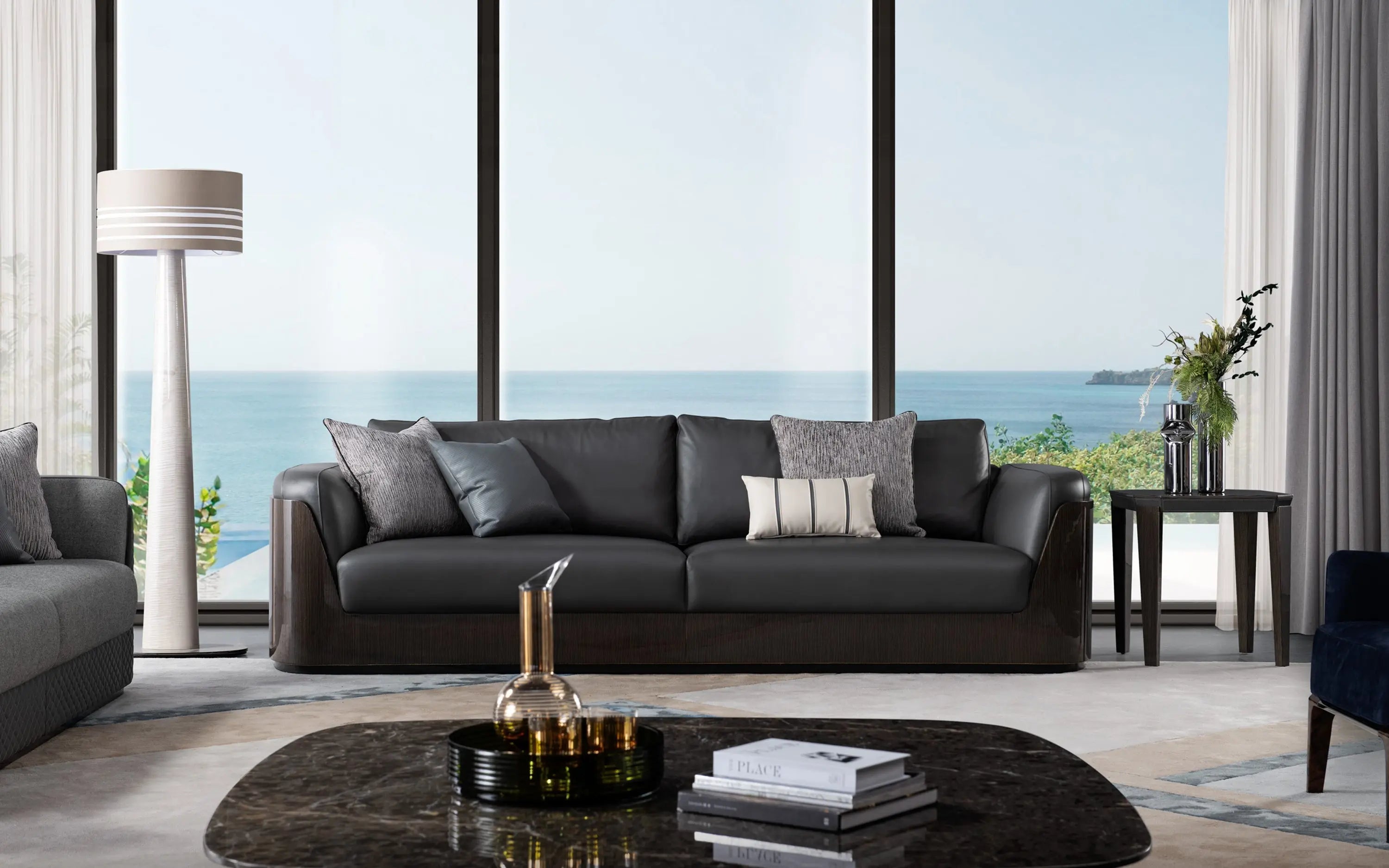 Light luxury style Bentley Black walnut burr veneer lounge chair W006SF11C Bentley style MORLEY ARMCHAIR LOUNGE CHAIR