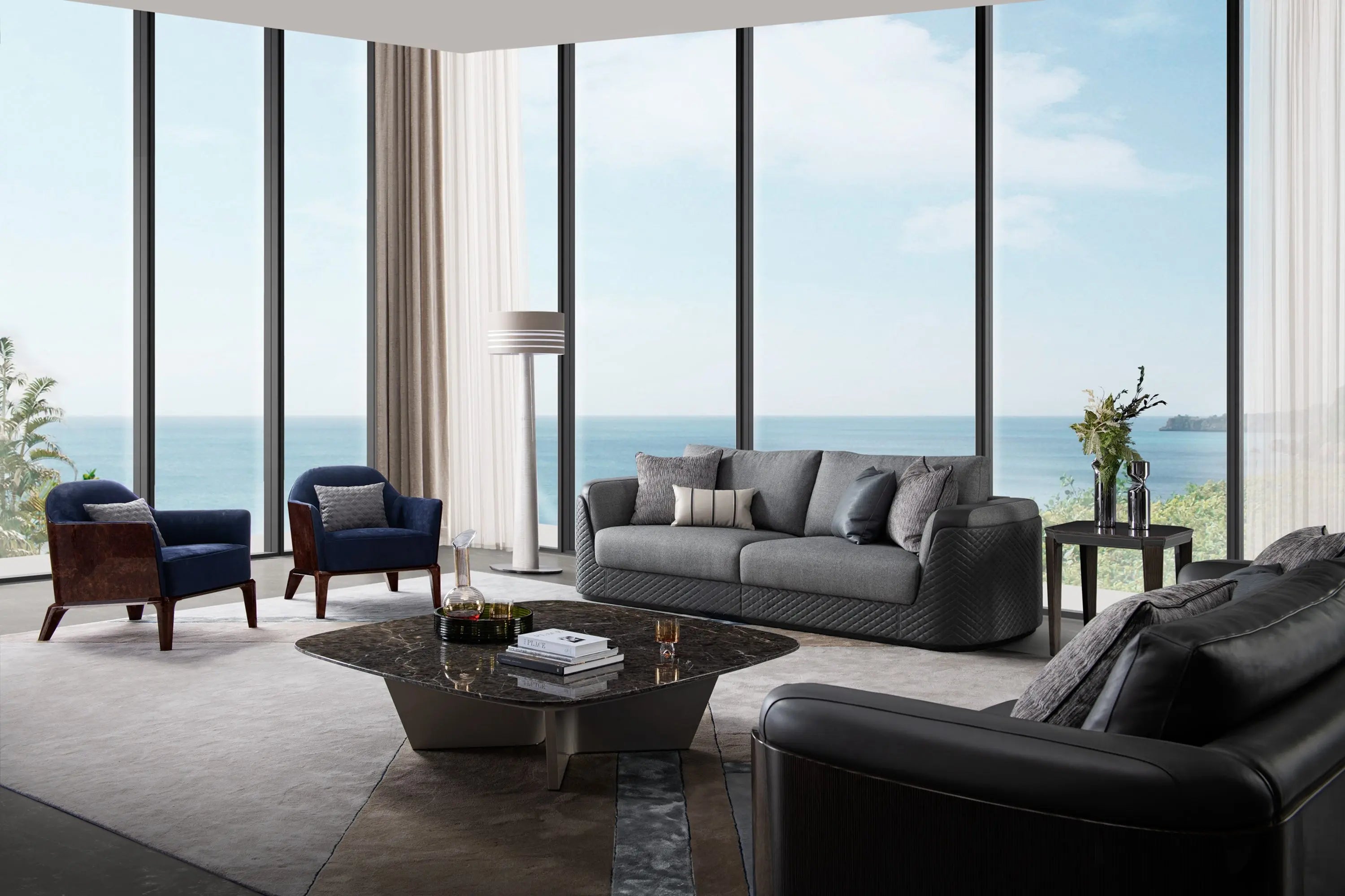 Light luxury style Bentley Black walnut burr veneer lounge chair W006SF11C Bentley style MORLEY ARMCHAIR LOUNGE CHAIR