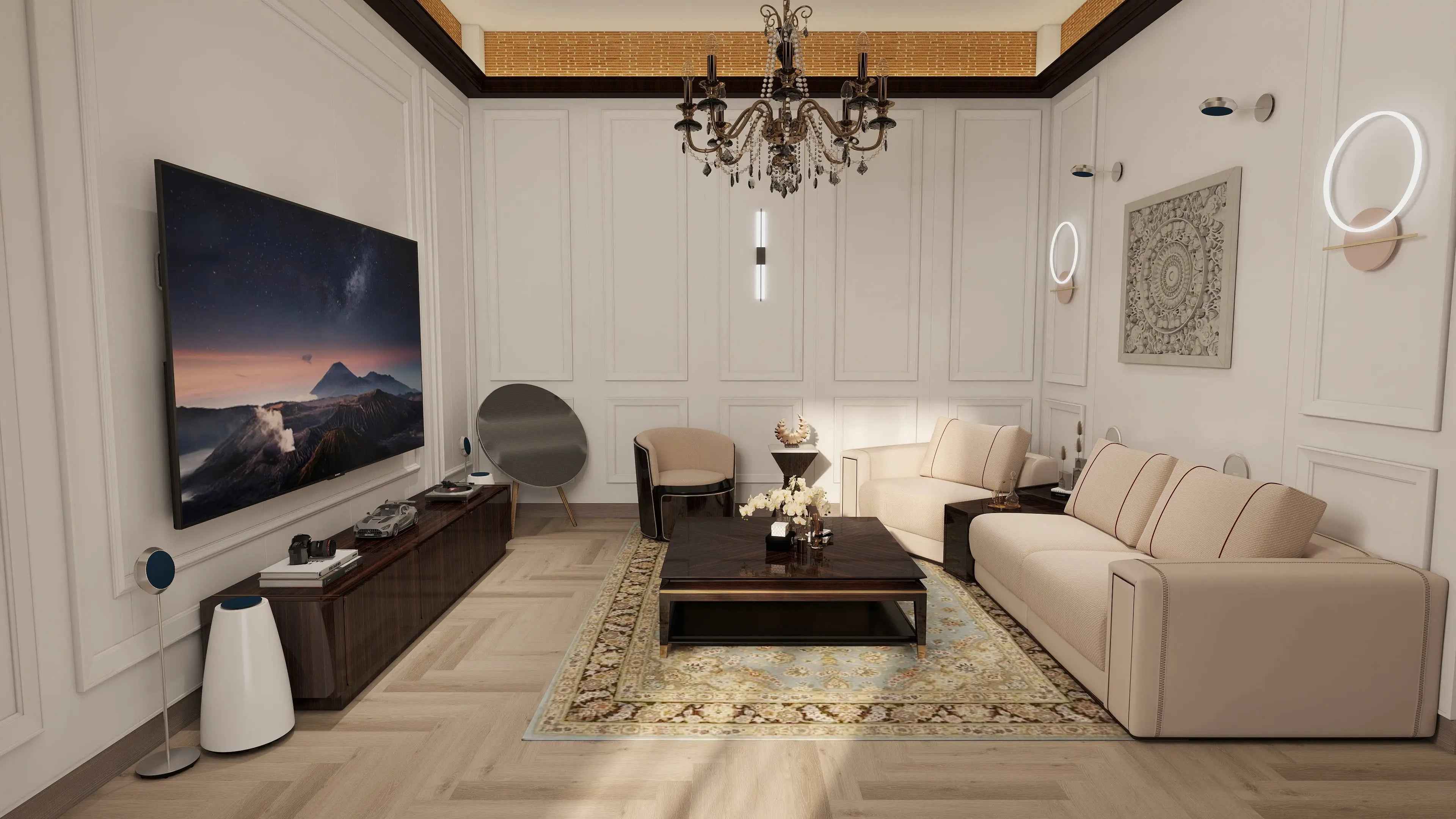 Light luxury style ebony black titanium corner several W006H6C W006H6D Longhi Andy Coffee Table Tea table Coner table