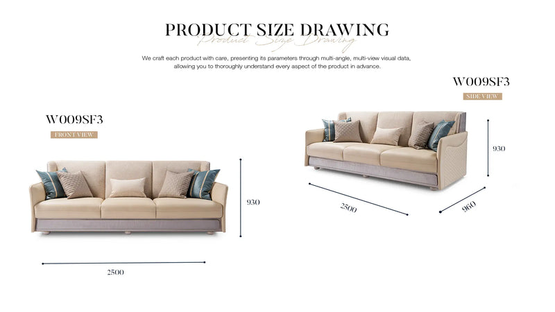 Luxurious Comfort and Exquisite Living: The Perfect Blend of Genuine Leather and Durability W009SF1 Bentley Sofa W