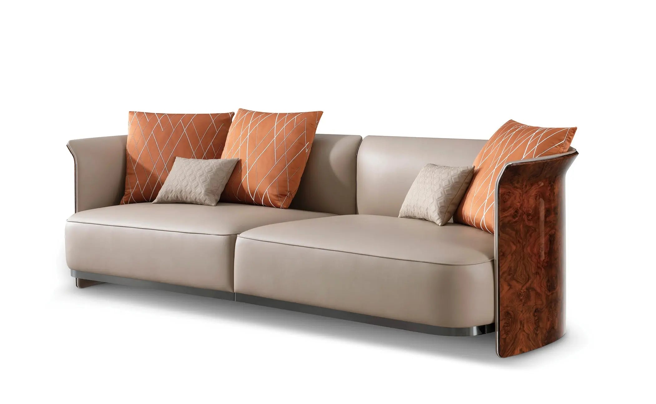 Luxury leather Italian modern living room style Contemporary expensive lightweight shell fabric sofa W015SF1 Bentley Sofa