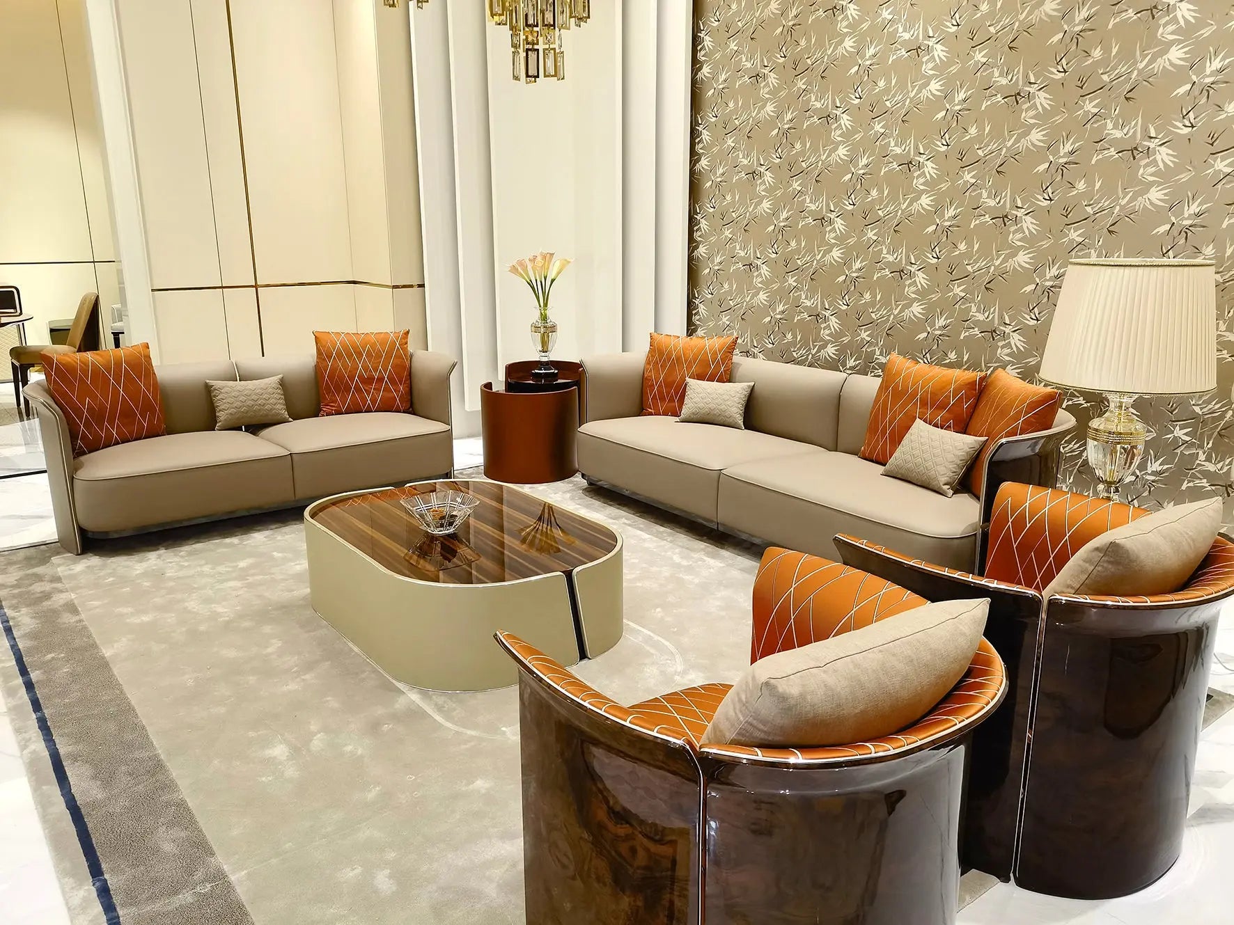 Luxury leather Italian modern living room style Contemporary expensive lightweight shell fabric sofa W015SF1 Bentley Sofa