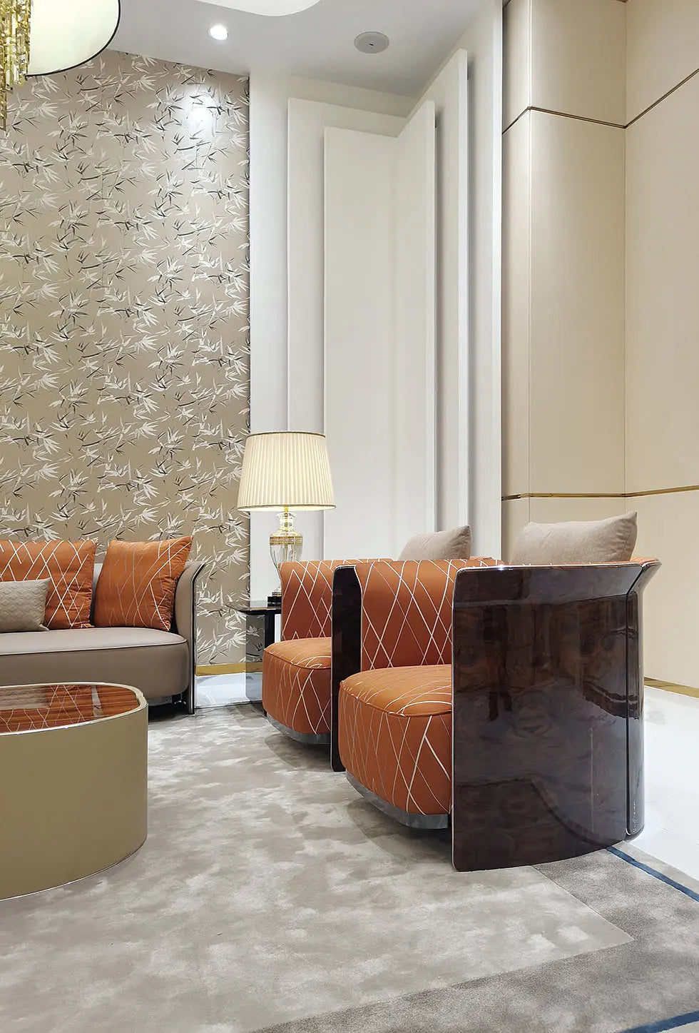 Luxury leather Italian modern living room style Contemporary expensive lightweight shell fabric sofa W015SF1 Bentley Sofa