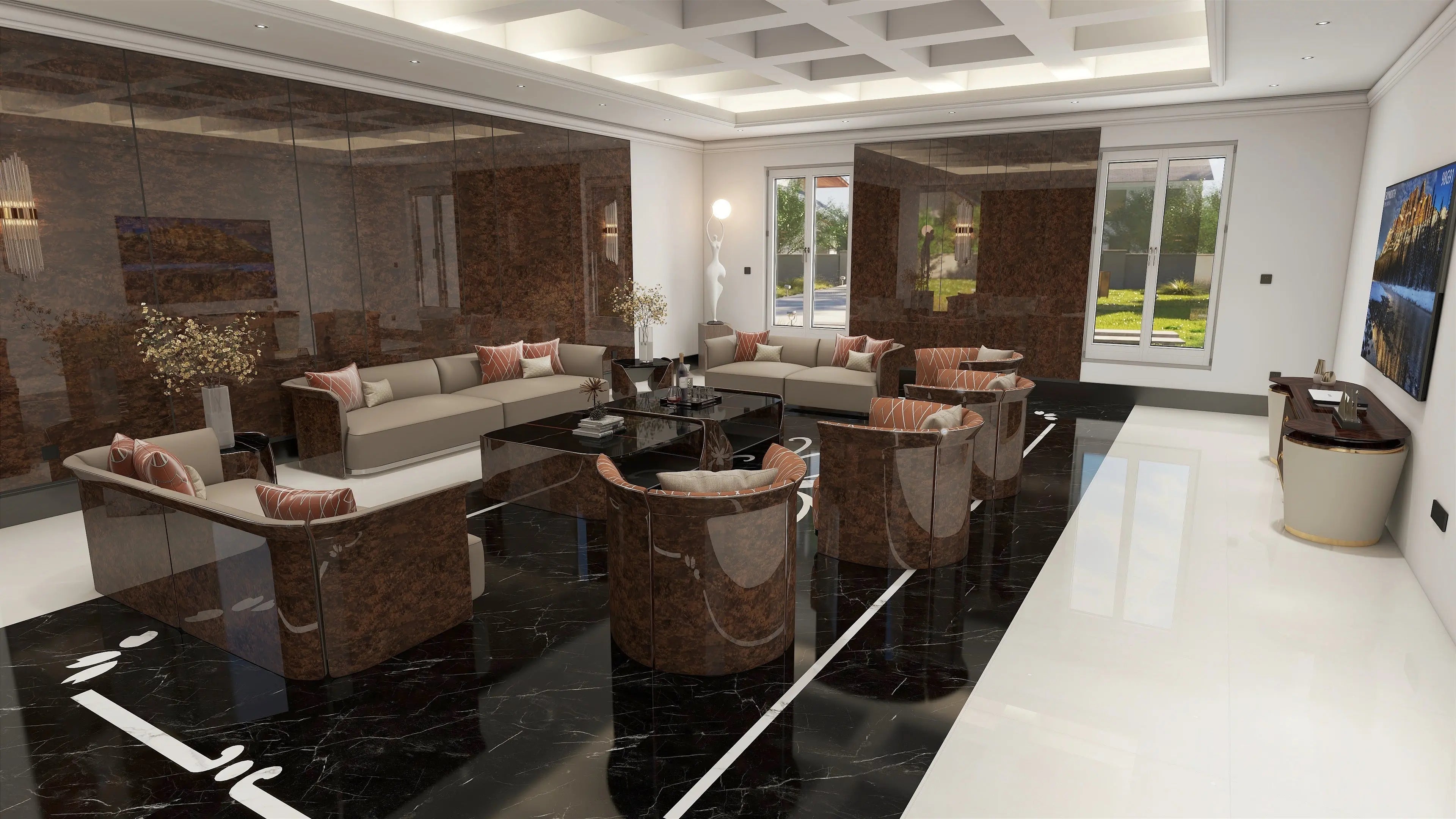 Luxury leather Italian modern living room style Contemporary expensive lightweight shell fabric sofa W015SF1 Bentley Sofa