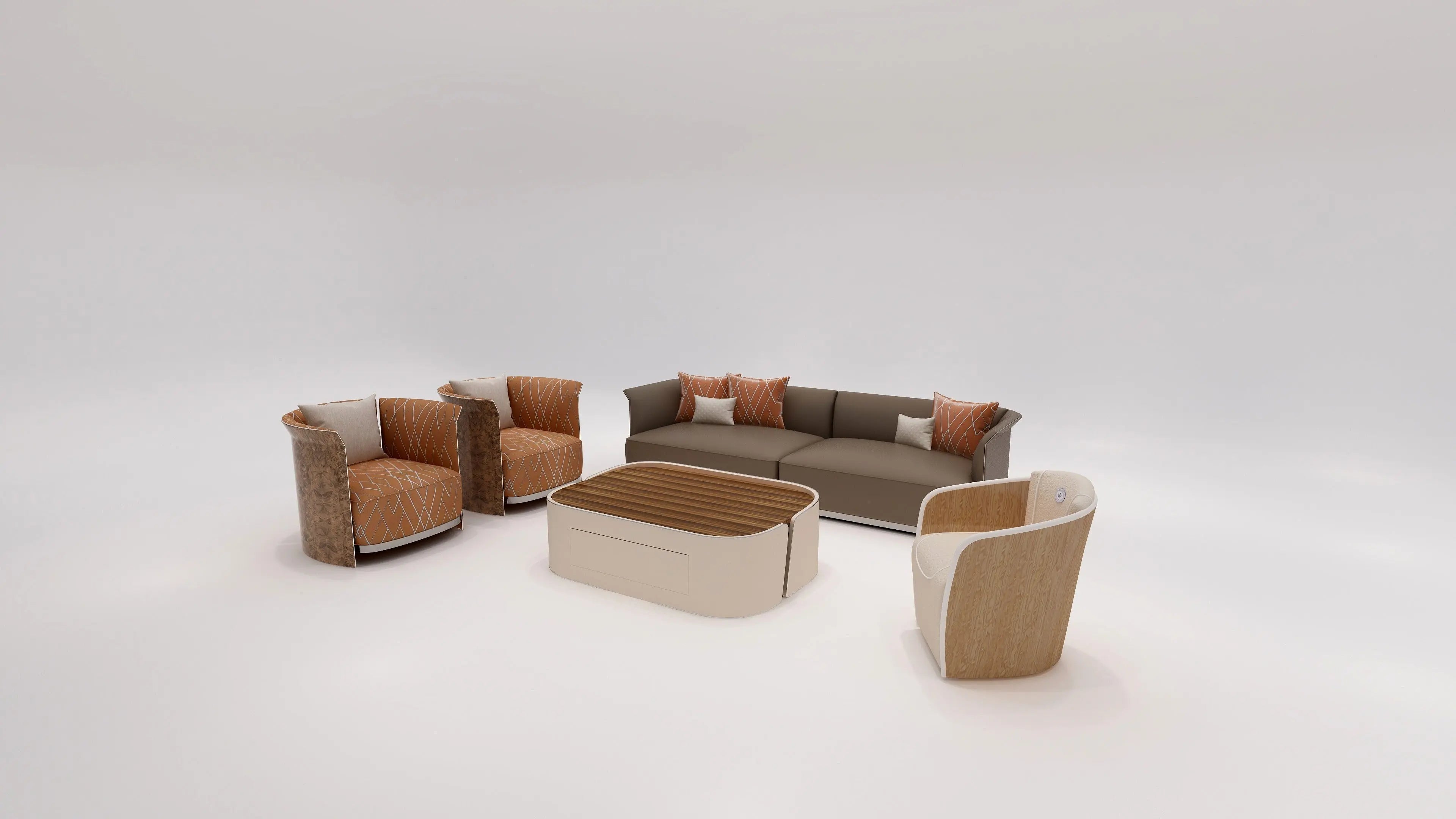 Luxury leather Italian modern living room style Contemporary expensive lightweight shell fabric sofa W015SF1 Bentley Sofa