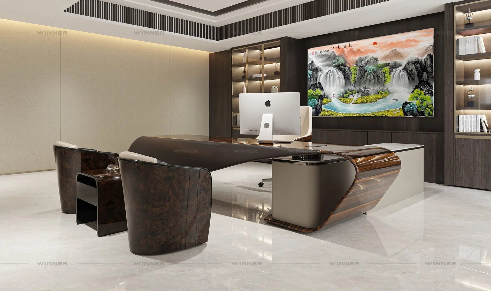 Luxury modern design desk minimalist style computer desk W016S28 Bentley Style Boss Table, Office Table W