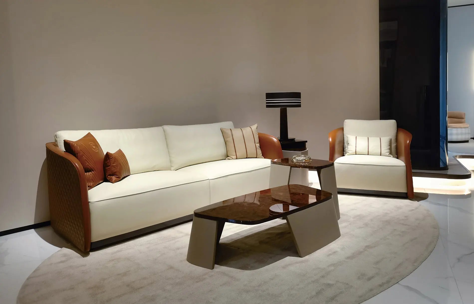 Luxury modern interior living room furniture leather single sofa chair W003SF1B Bentley style Swan Sofa,Living room single-seater, multi-seater sofa