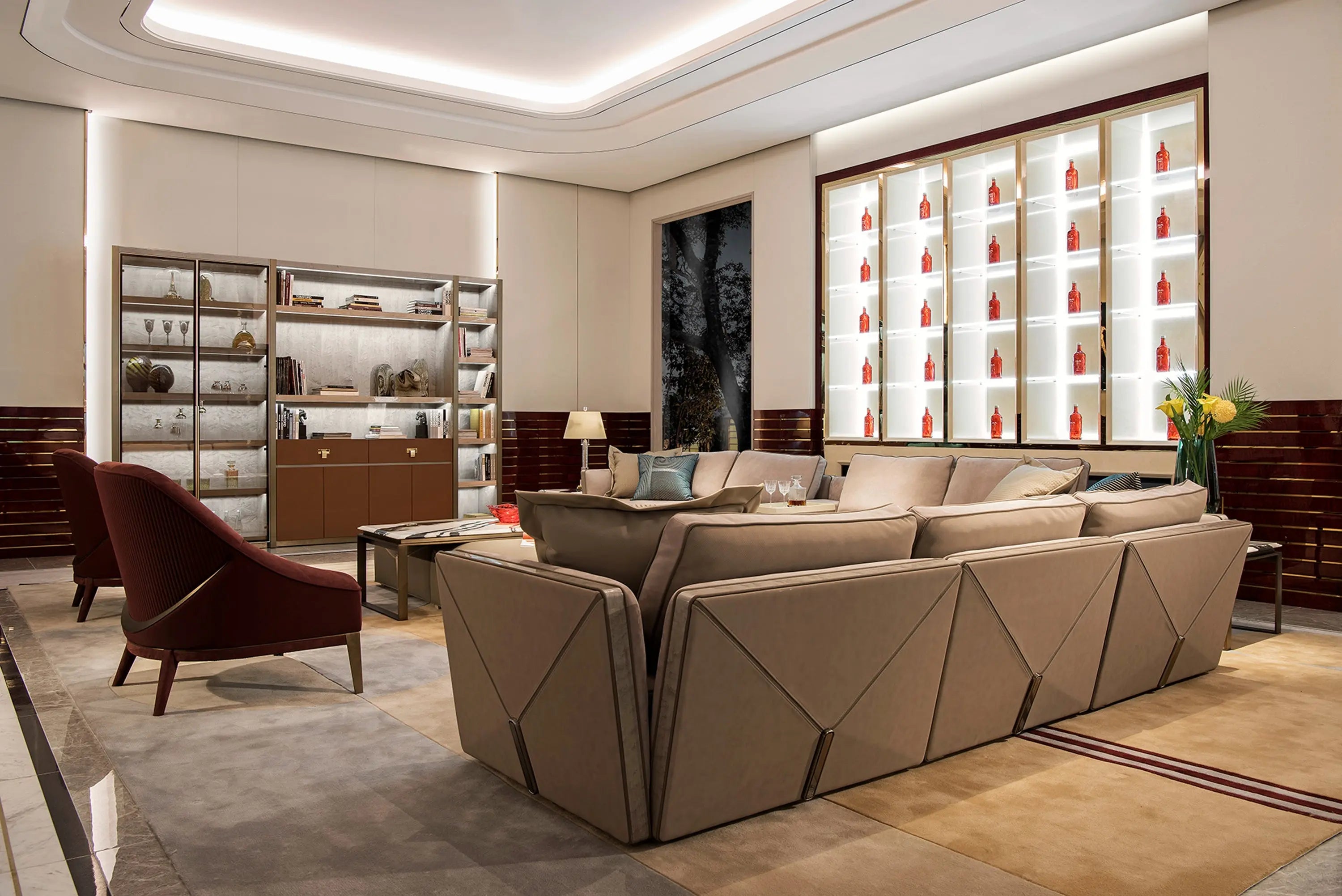 Luxury modern top quality leather sofa W011SF1 Visionnaire style Bastian Dual sofa