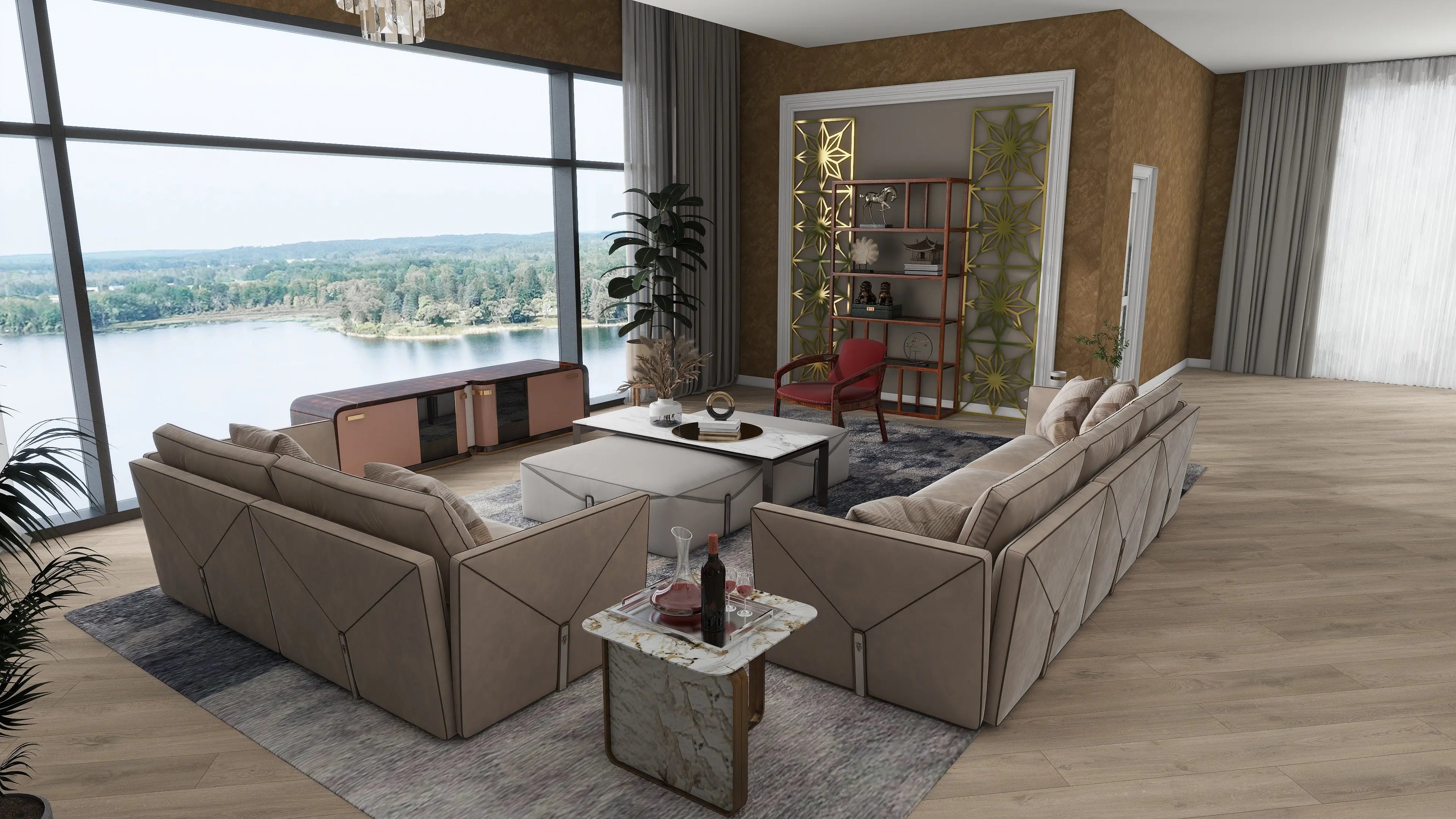 Luxury modern top quality leather sofa W011SF1 Visionnaire style Bastian Dual sofa