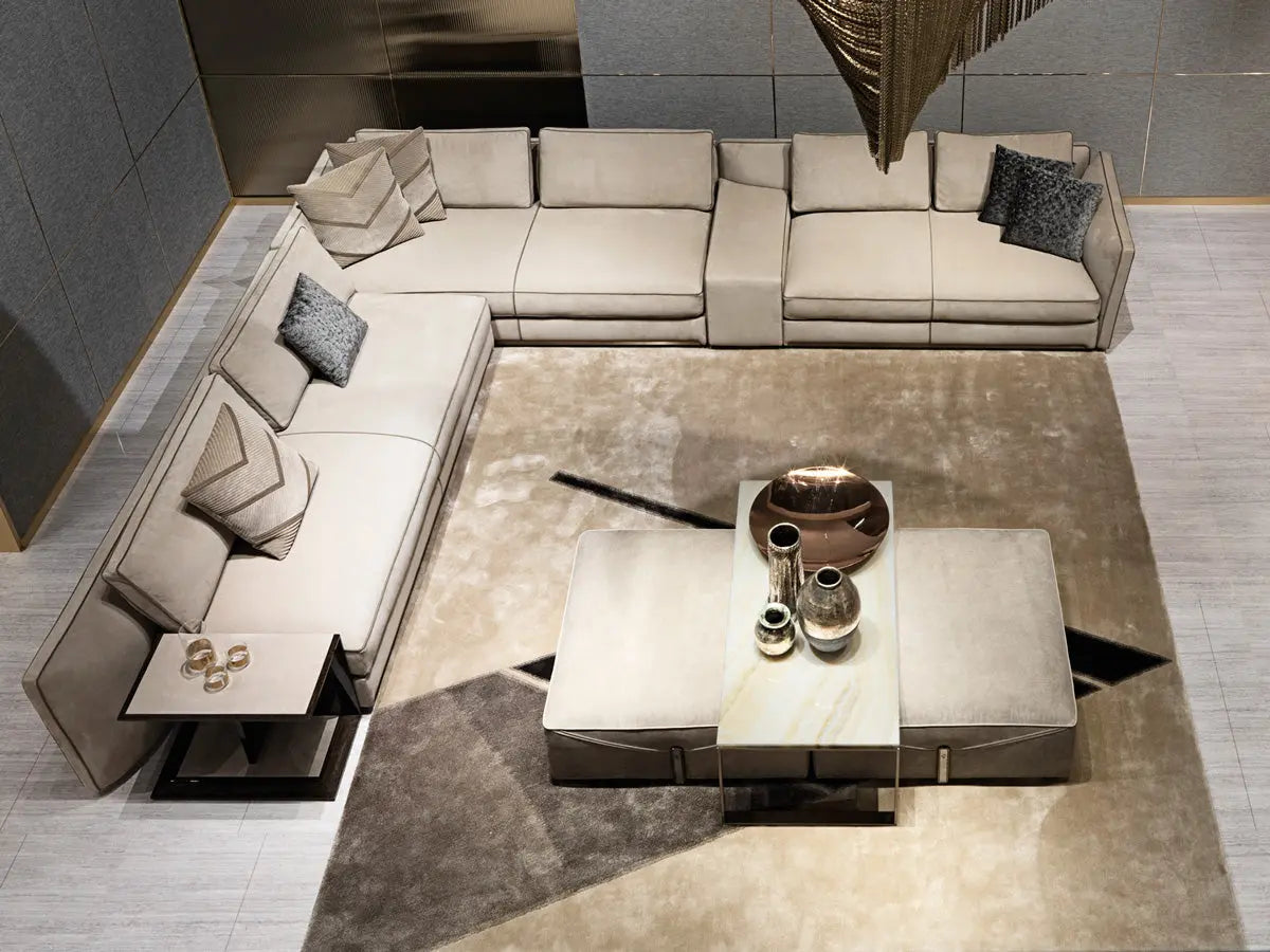 Luxury modern top quality leather sofa W011SF1 Visionnaire style Bastian Dual sofa