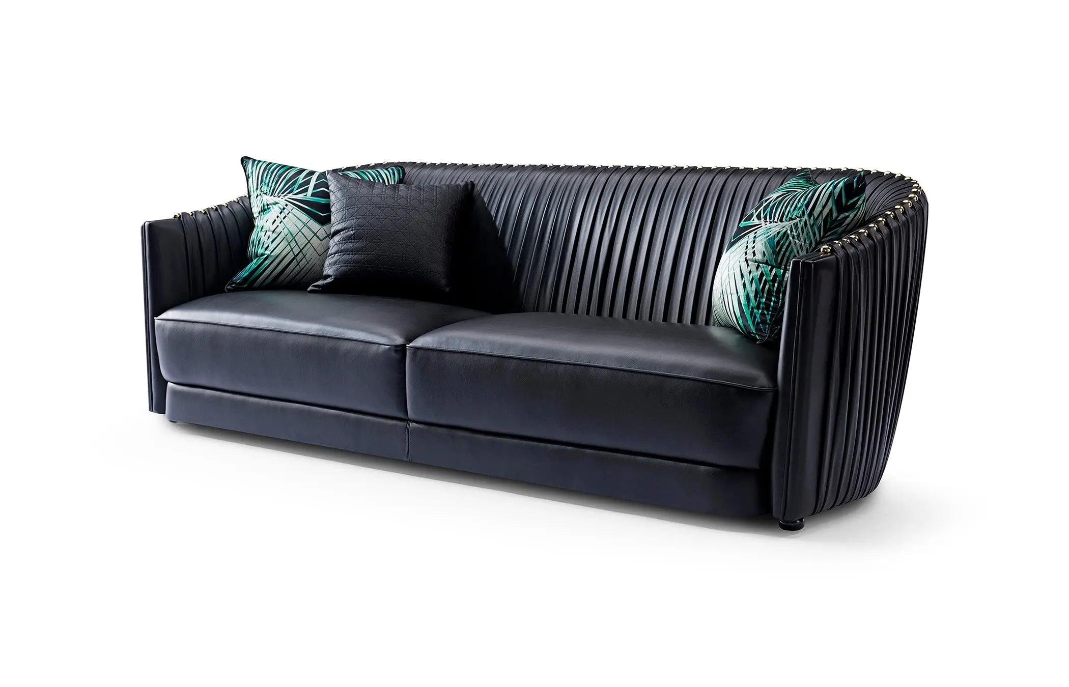 Luxury sofa living room furniture comfortable black leather sofa WH310SF2 Modern furniture sofa W