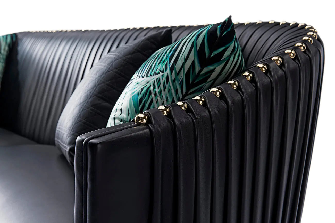 Luxury sofa living room furniture comfortable black leather sofa WH310SF2 Modern furniture sofa