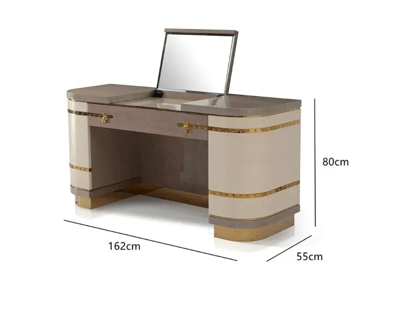 Metal Base Luxury Design Leather Dressing Table W002B13 Turri style Diamond Dressing Table