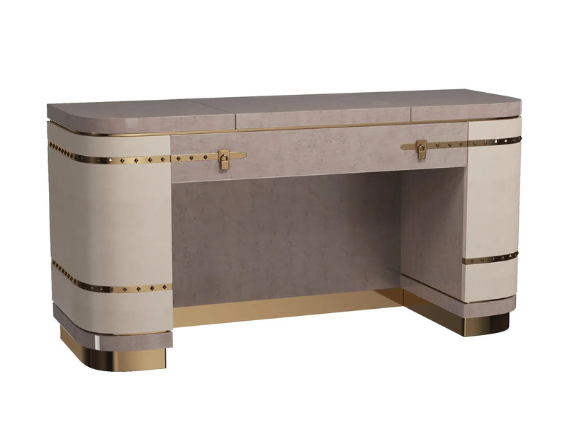 Metal Base Luxury Design Leather Dressing Table W002B13 Turri style Diamond  Dressing Table W