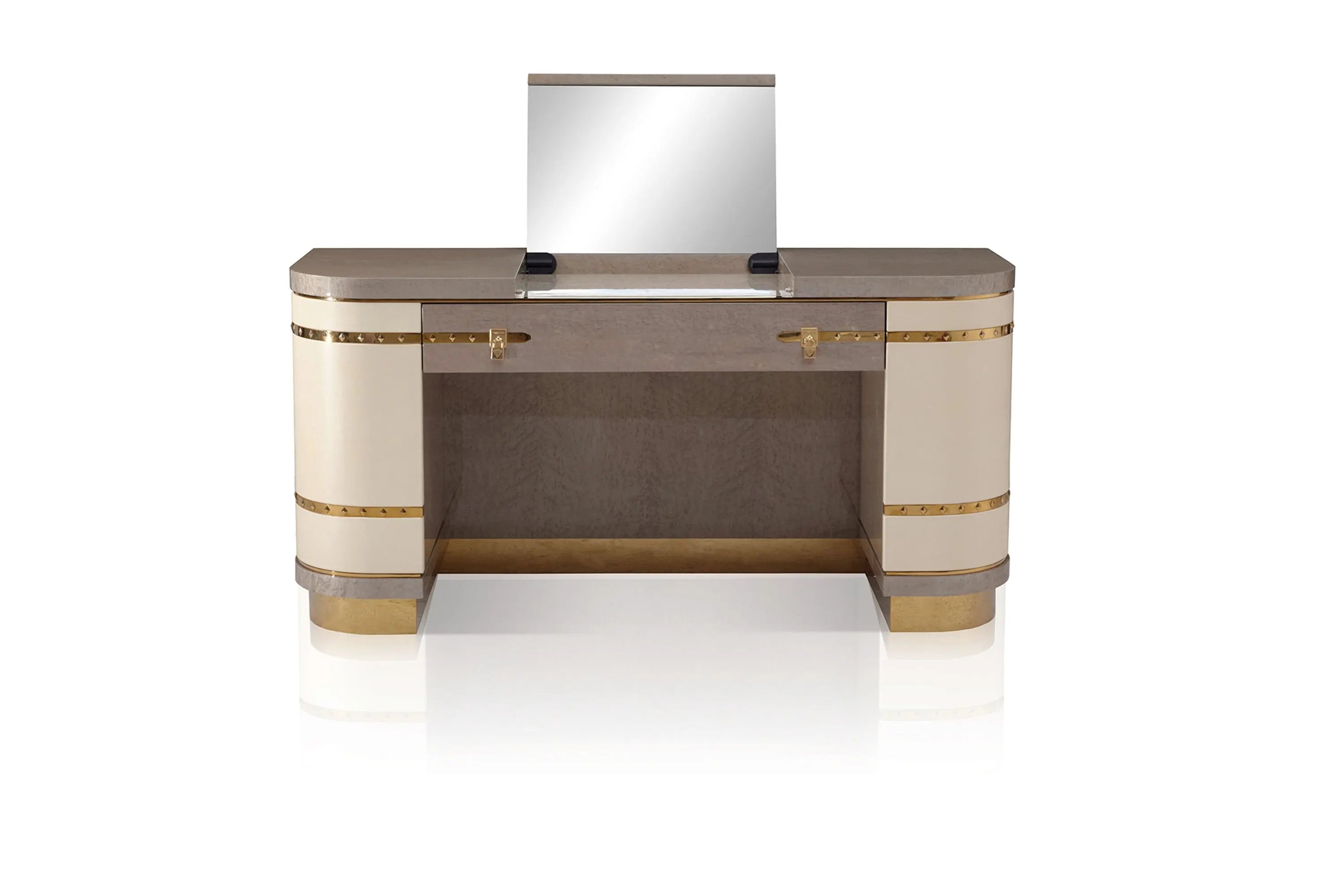 Metal Base Luxury Design Leather Dressing Table W002B13 Turri style Diamond  Dressing Table W