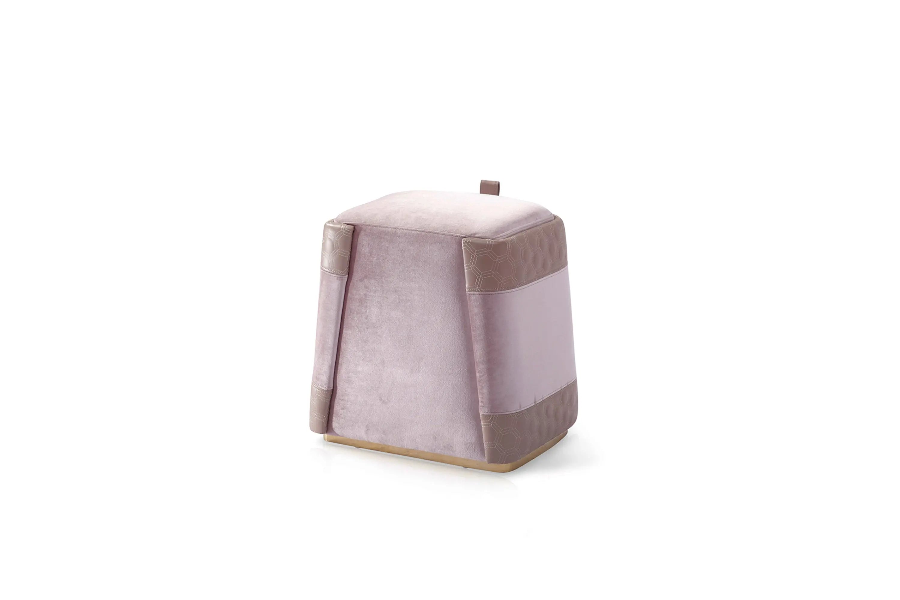 Metal Base Pink Leather Dressing Stool W002B16 Bentley  bedroom makeup stool ，low stool W