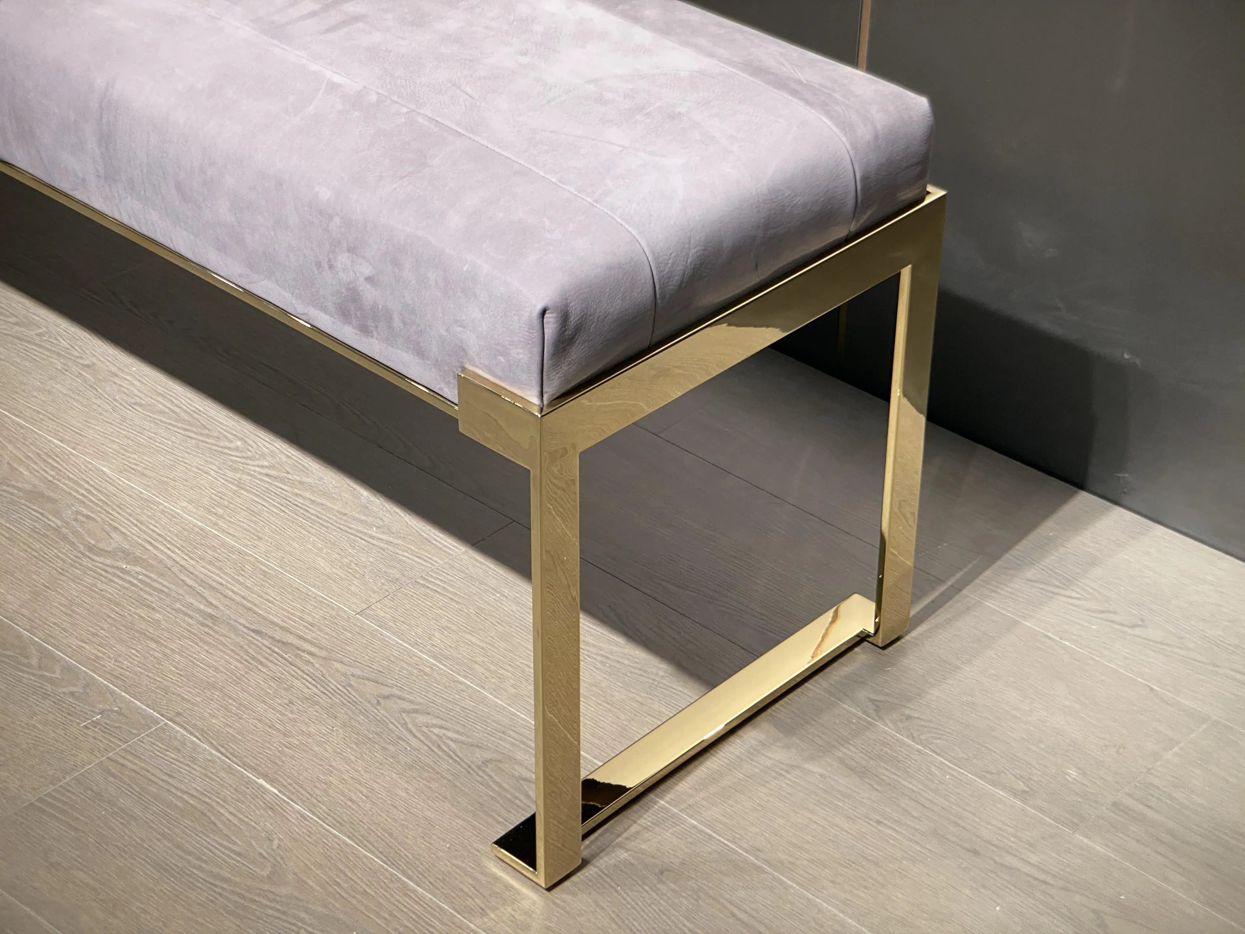 Metal Frame Velvet Upholstery Bedroom Ottoman W009B18B Fendi style Aura bedside stool，bench W