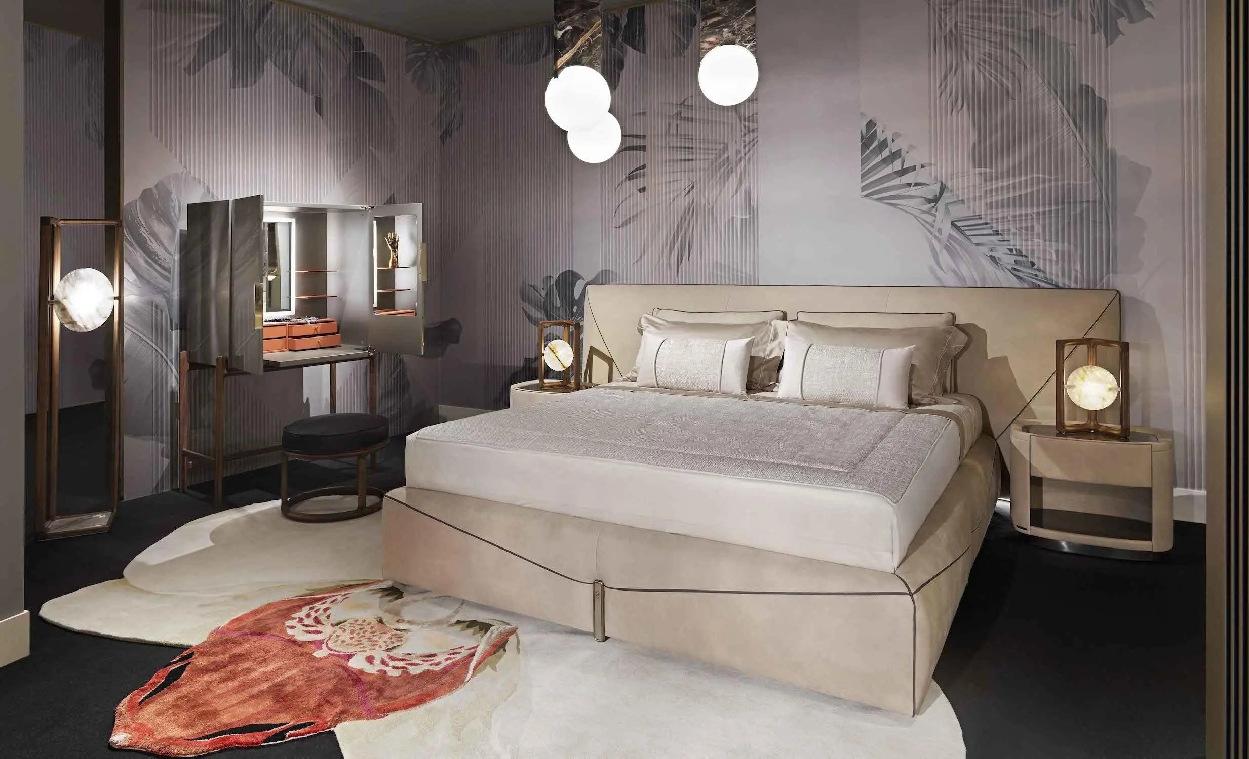 Minimalist bedroom design upholstered modern leather bed W011B10B Visionnaire style Bastian Bed,Modern design upholstered leather bedroom bed