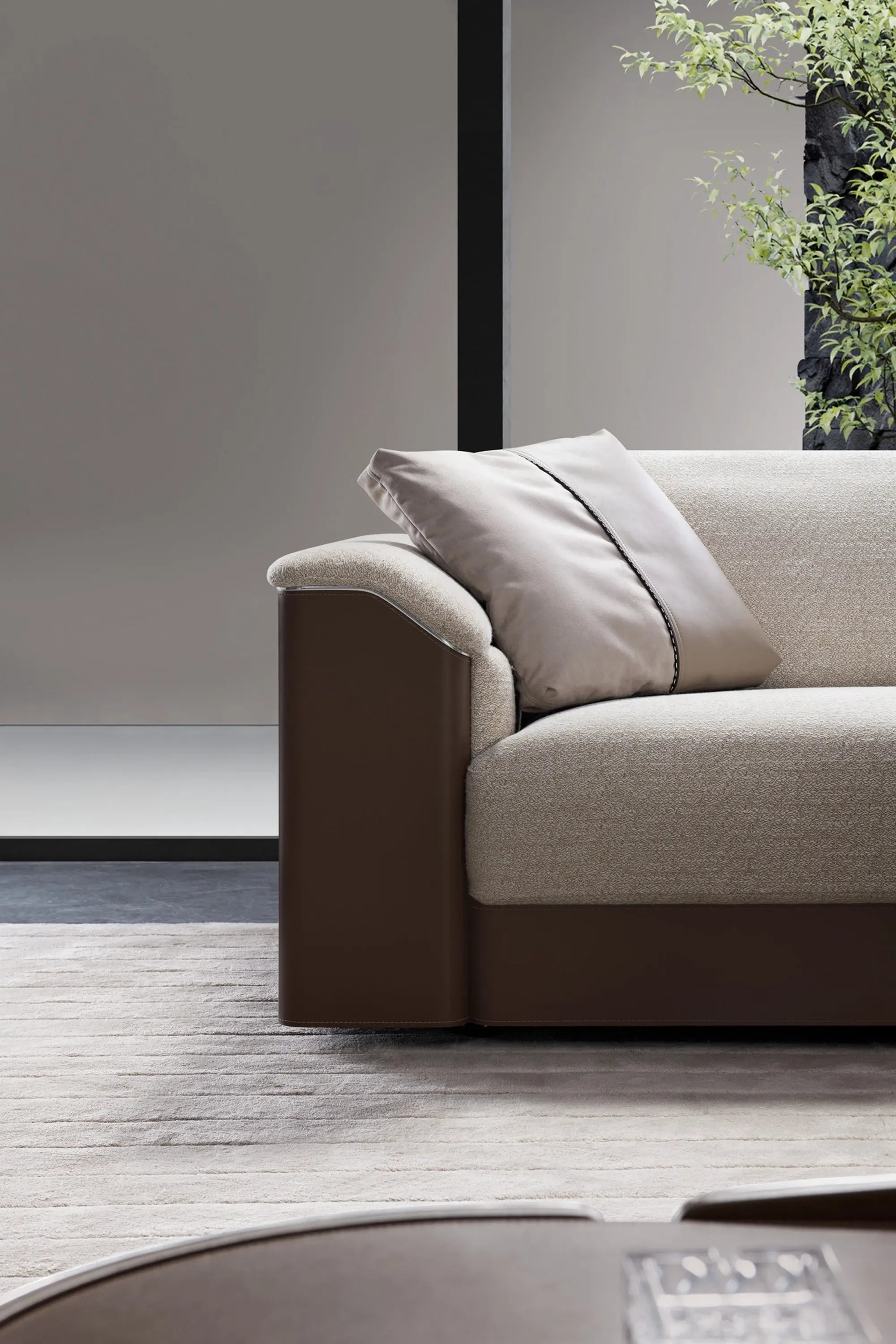 Modern British Style Leather Sofa Set with Silver Metal Strips W016SF2 Bentley style Tiverton Sofa