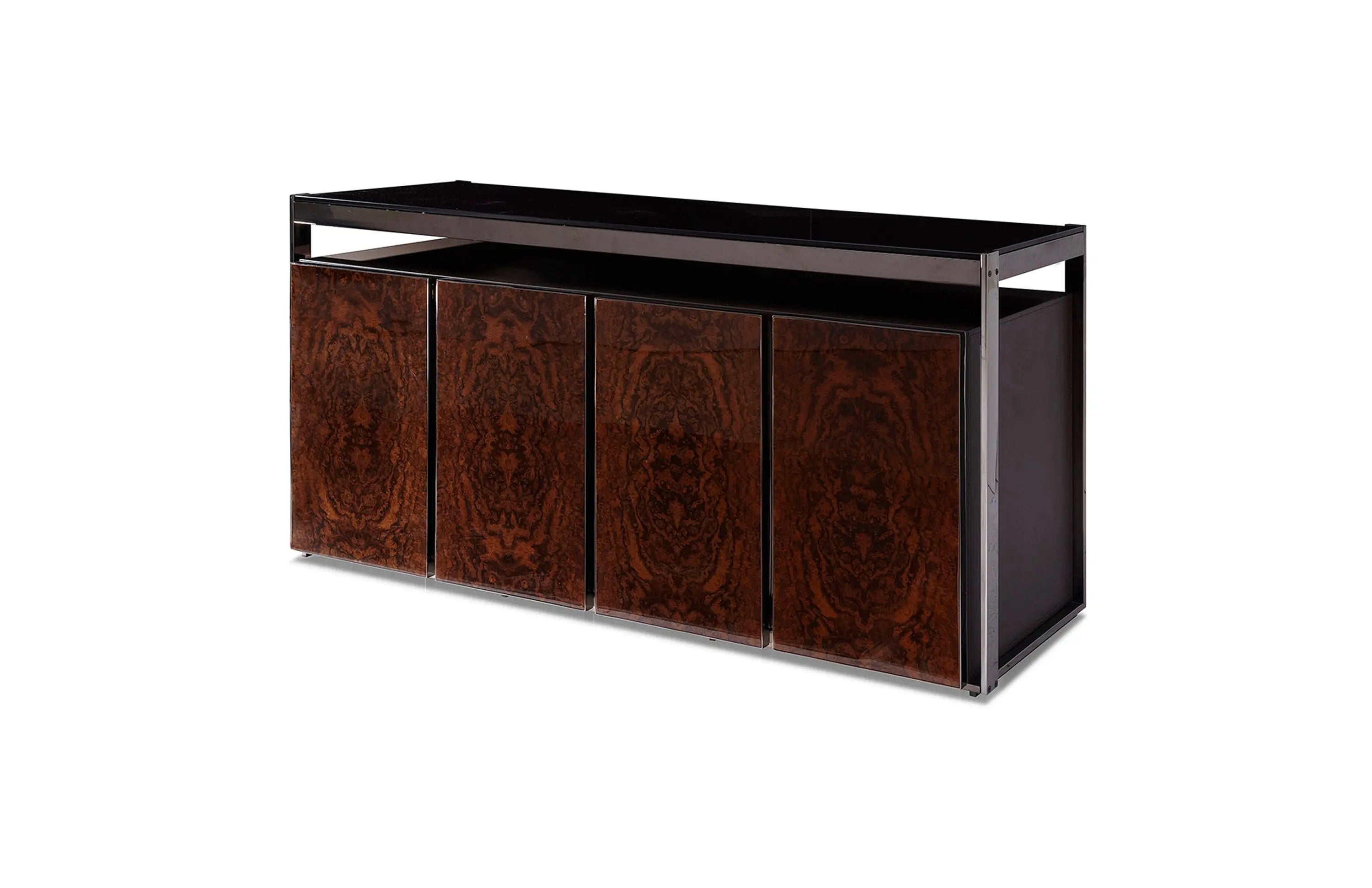 Modern Luxury High Gloss Veneer 4 Door Leather Sideboard W001D7 Bentley side cabinet W