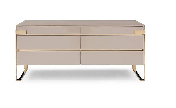 Modern Luxury Metal Base 6 Drawer Chest Cabinet W009B12B Fendi style Aura Chest sideboard W