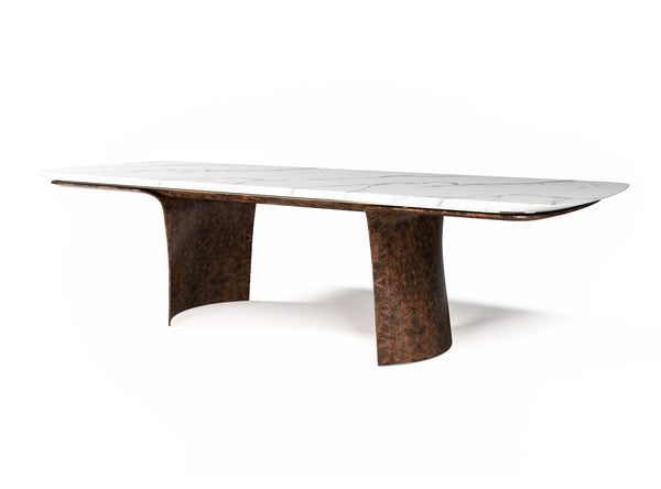 Modern Marble Dining Table with Wooden Base  W015D1 Bentley style Aldford Table  long dining table W