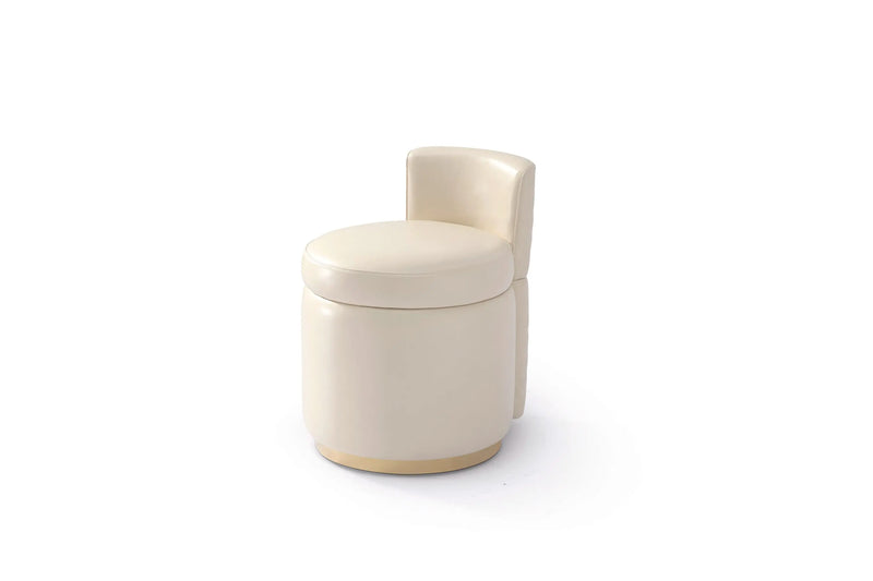 Modern White Leather Dresser Dressing Chair W002B16B Turri style  Madison dressing stool W