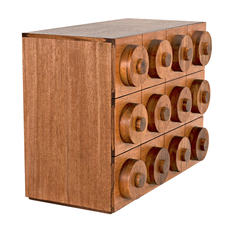 Stacked Relief Design: Aesthetic and Functional Drawer Cabinet
