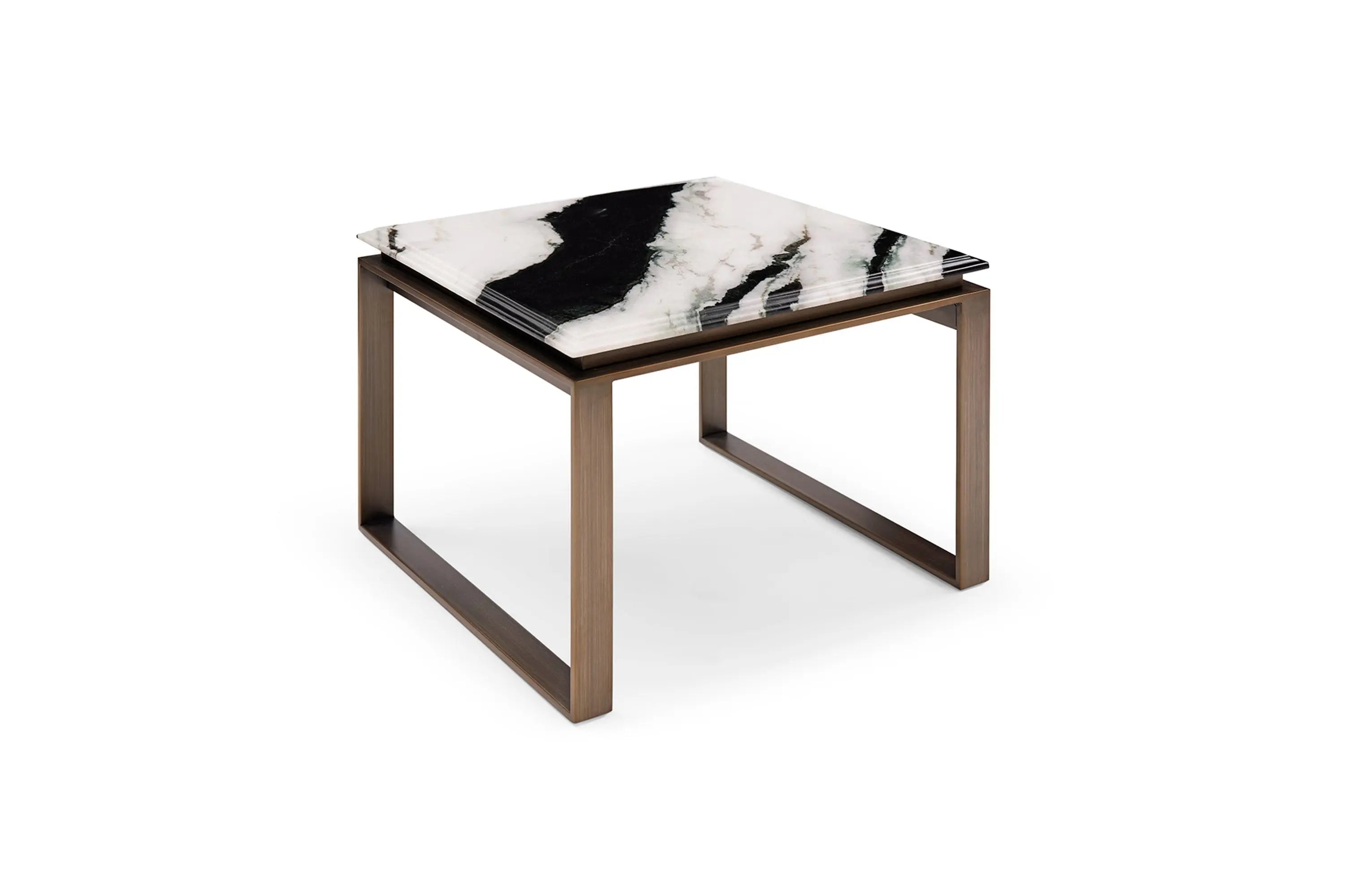 Panda White Marble Corner Table - Nature-Inspired Elegance for YourSpace W011H6A Visionnaire style Atreyu Coffee Table Tea table Coner table W