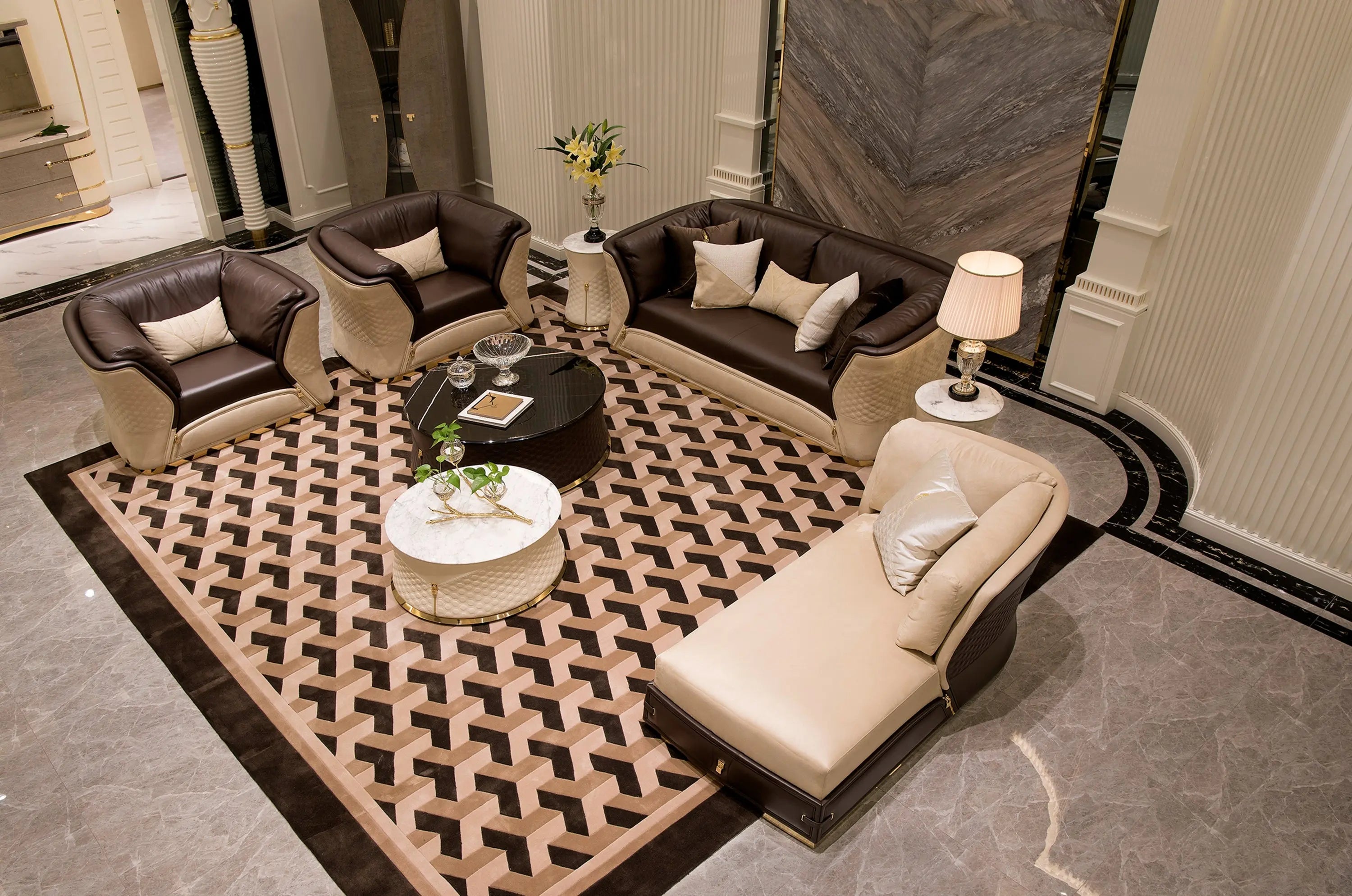 New modern Italian luxury sofa bed leather recliner W002B19 L/R Turri style Sofa Vogue chaise longue