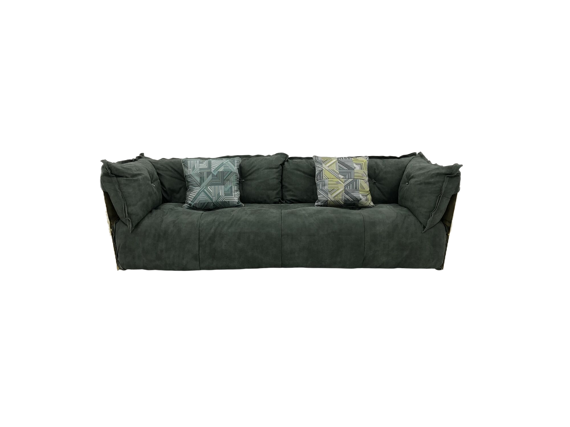 SF-381 Three-seater sofa   Green leather