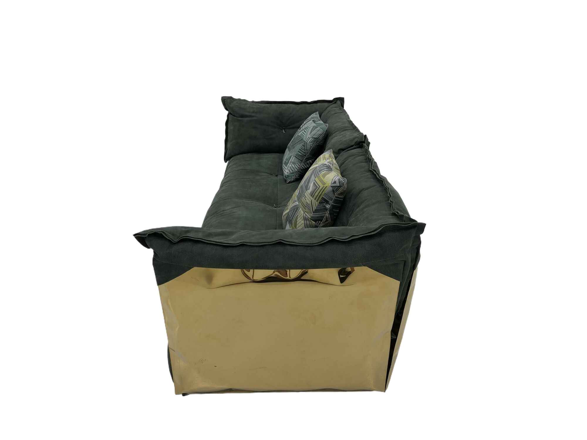 SF-381 Three-seater sofa Green leather