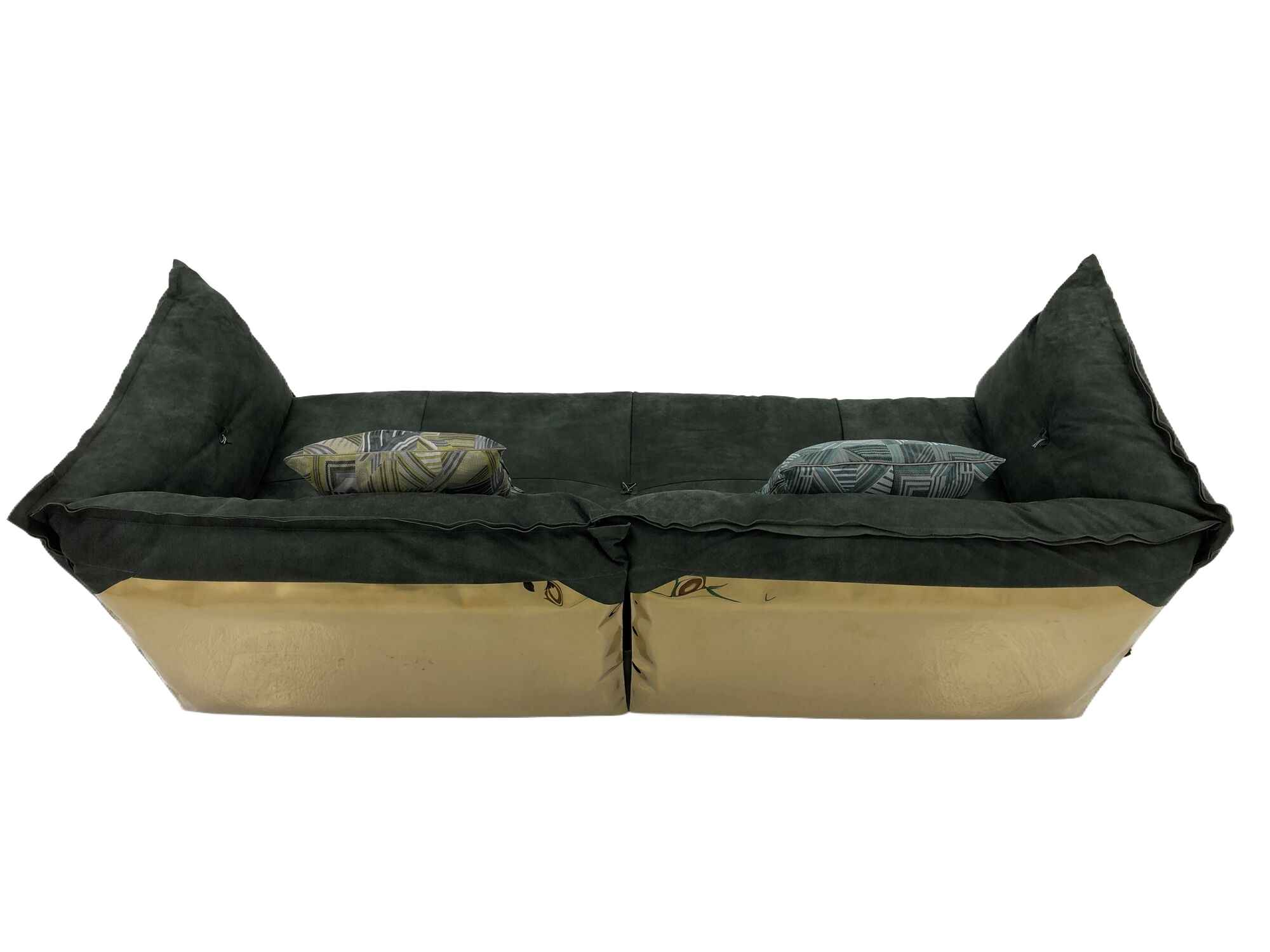SF-381 Three-seater sofa Green leather
