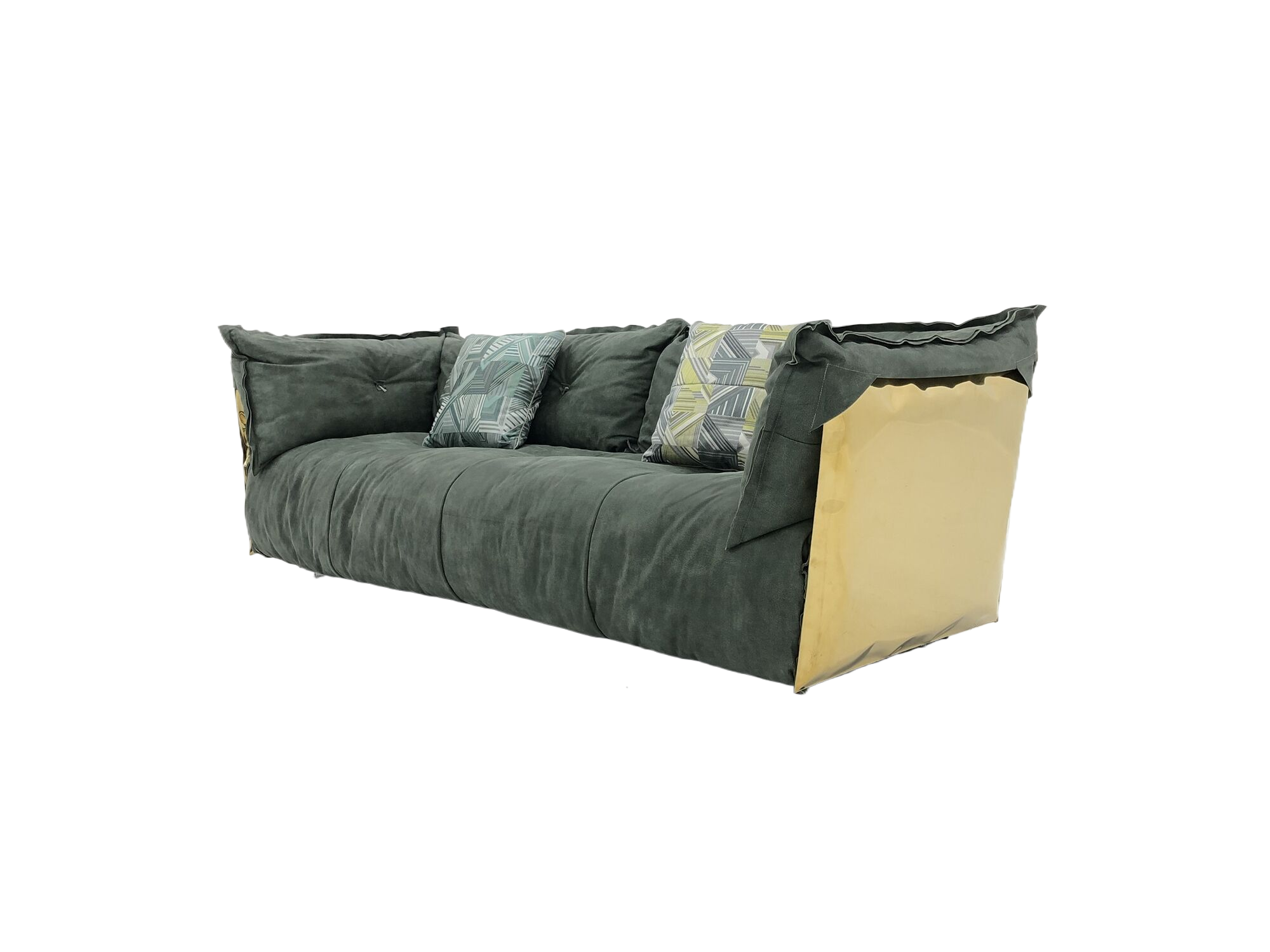 SF-381 Three-seater sofa   Green leather