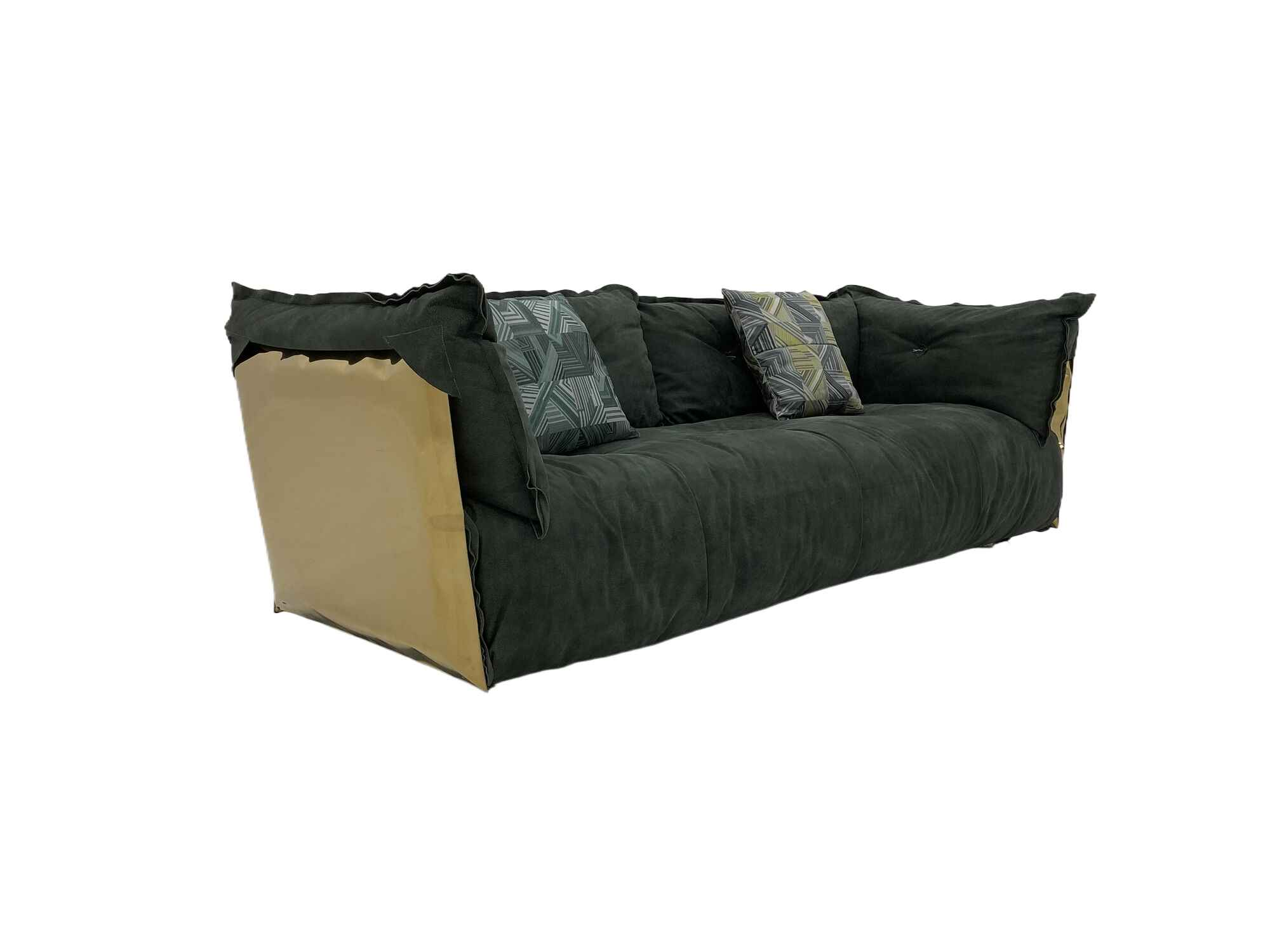 SF-381 Three-seater sofa Green leather