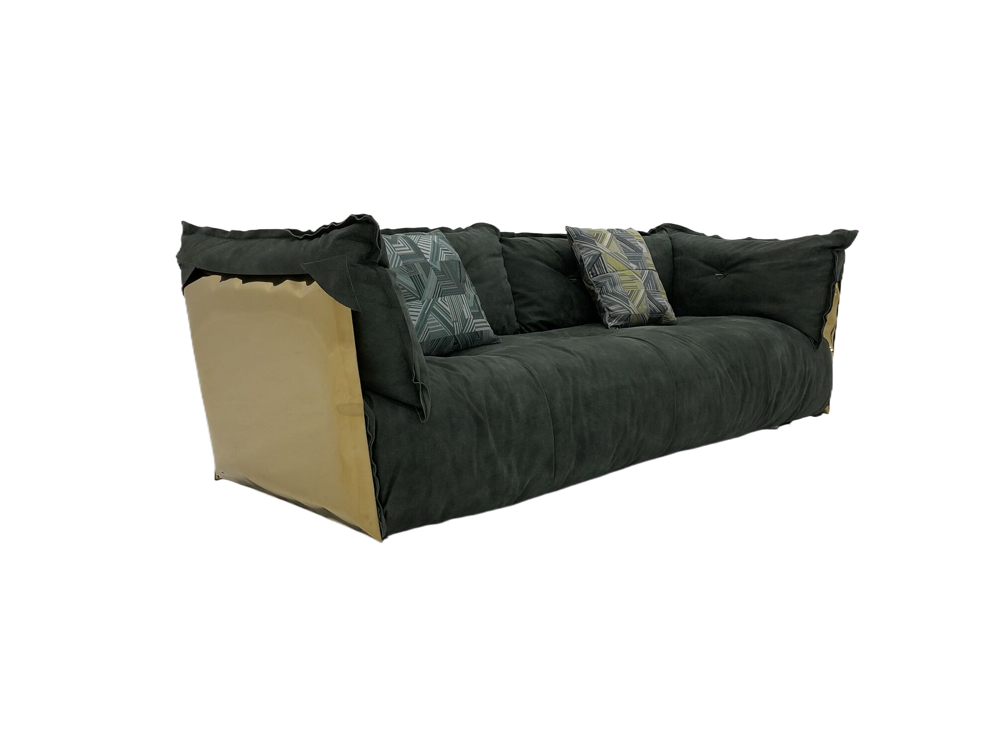 SF-381 Three-seater sofa   Green leather