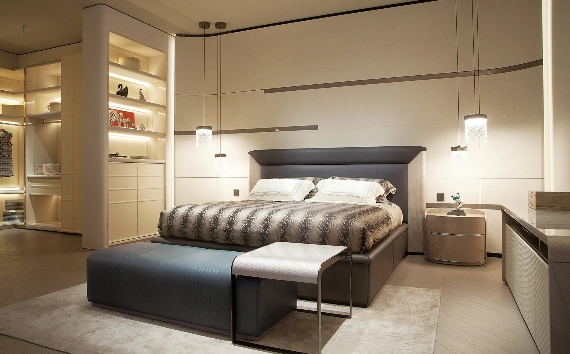 Bentley-Style Ambleside Modern Luxury Bedside Table W010B11, Stylish Storage Nightstand