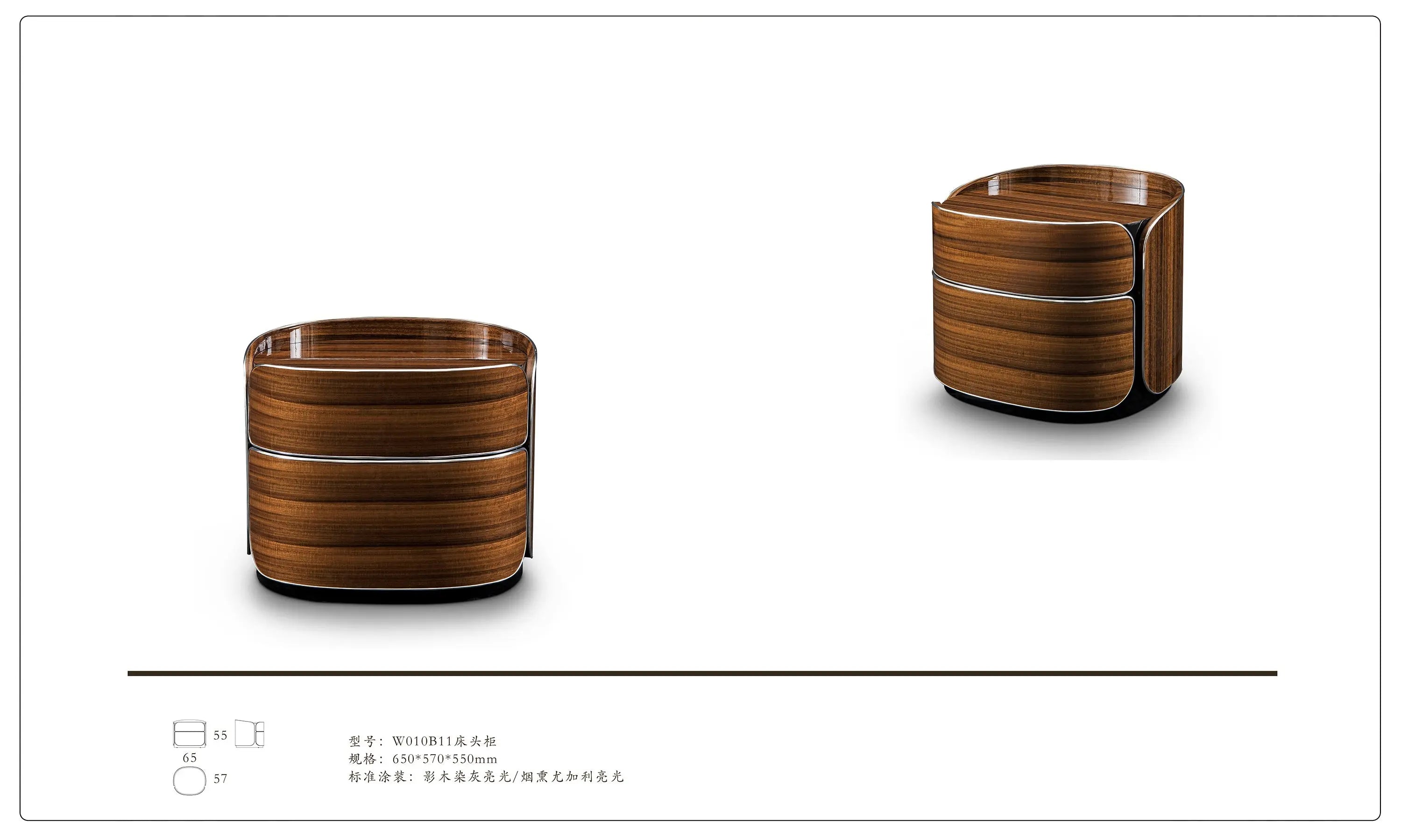 Bentley-Style Ambleside Modern Luxury Bedside Table W010B11, Stylish Storage Nightstand