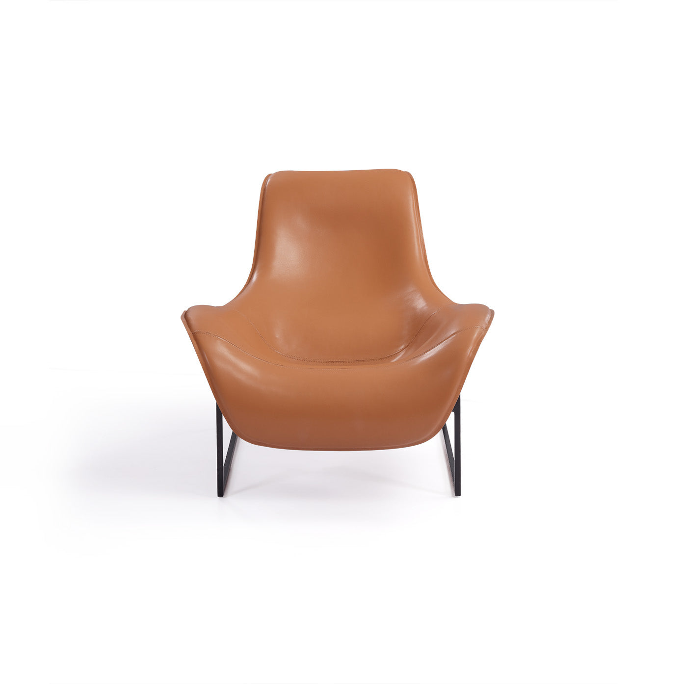 Italian minimalist orange leather lounge chair VE-W1910 Lounge chair VV