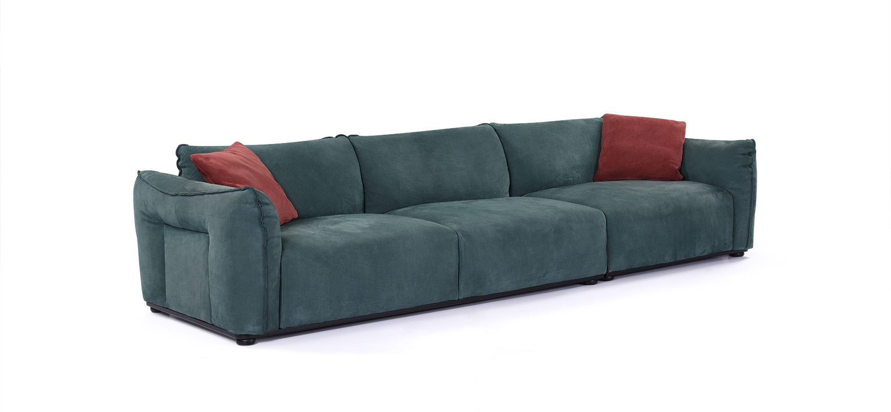 Italian minimalist green and orange leather sofa VJ1-1907 sofa DD