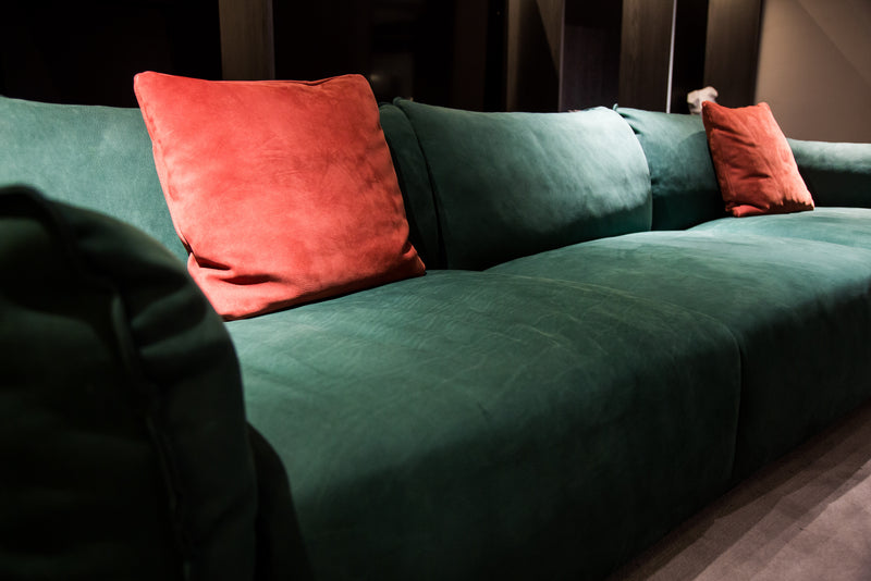 Italian minimalist green and orange leather sofa VJ1-1907 sofa