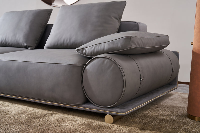 Italian minimalist A65 leather sofa simple aesthetics VJ3-2102 sofa