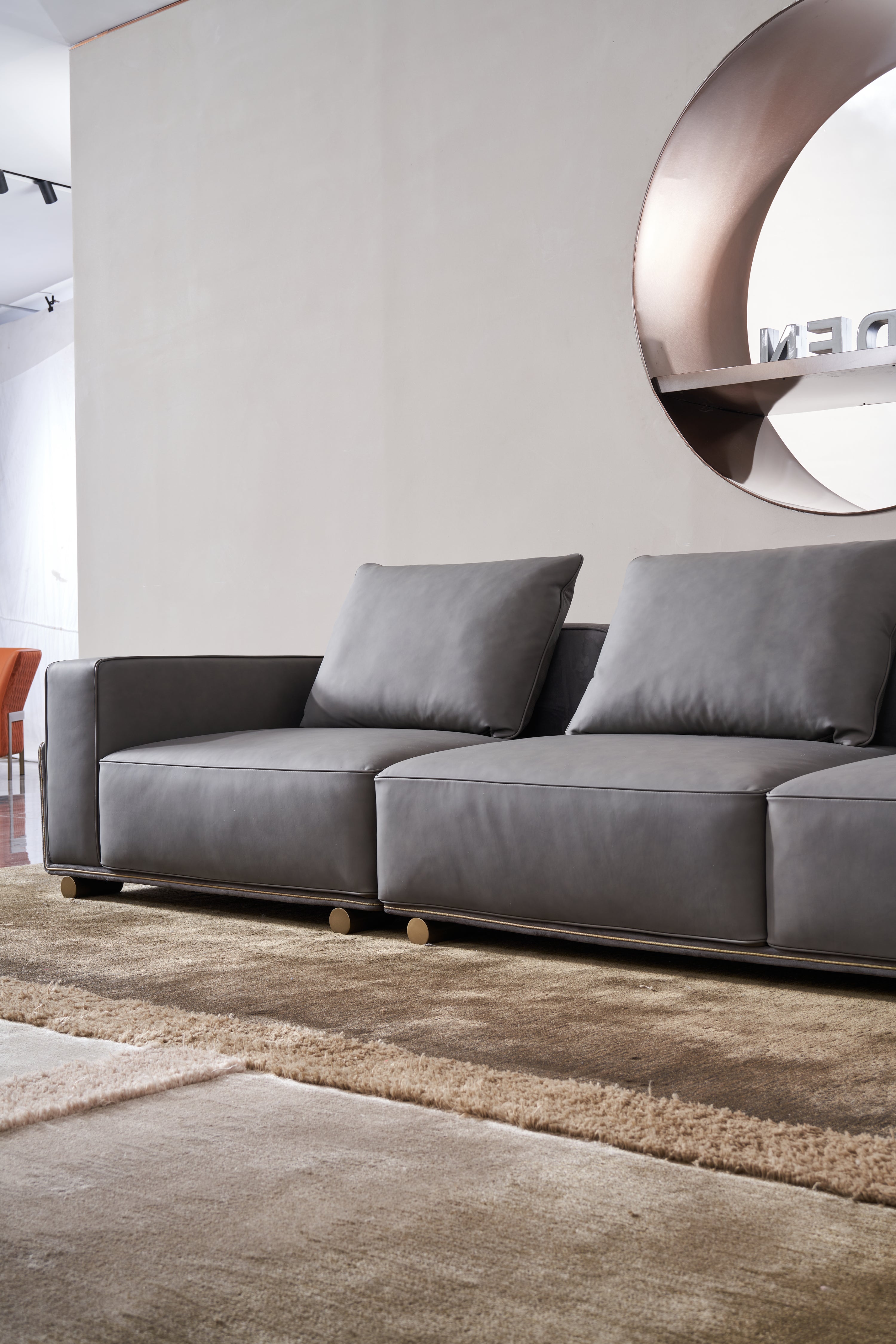 Italian minimalist A65 leather sofa simple aesthetics VJ3-2102 sofa DD