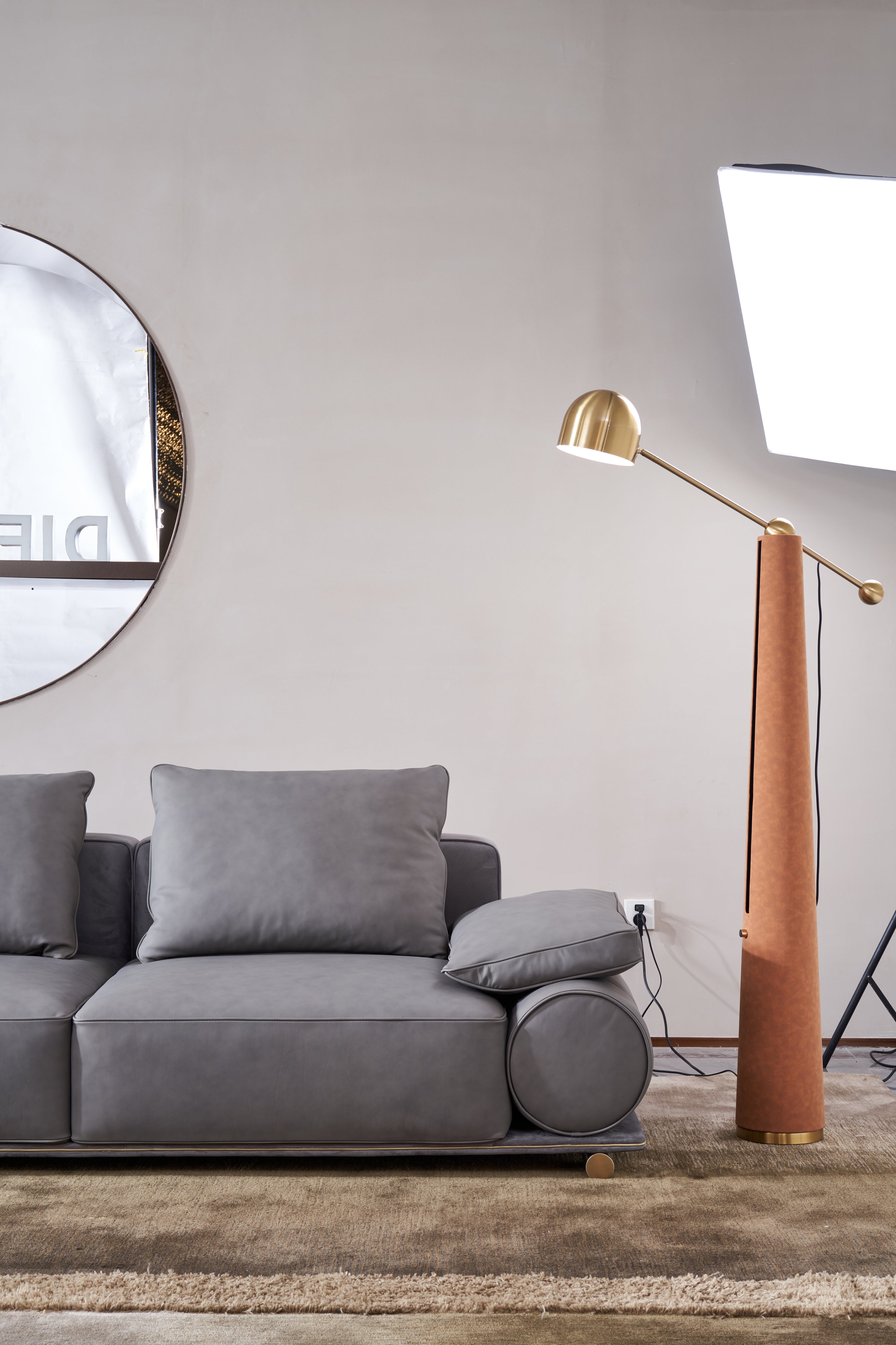 Italian minimalist A65 leather sofa simple aesthetics VJ3-2102 sofa