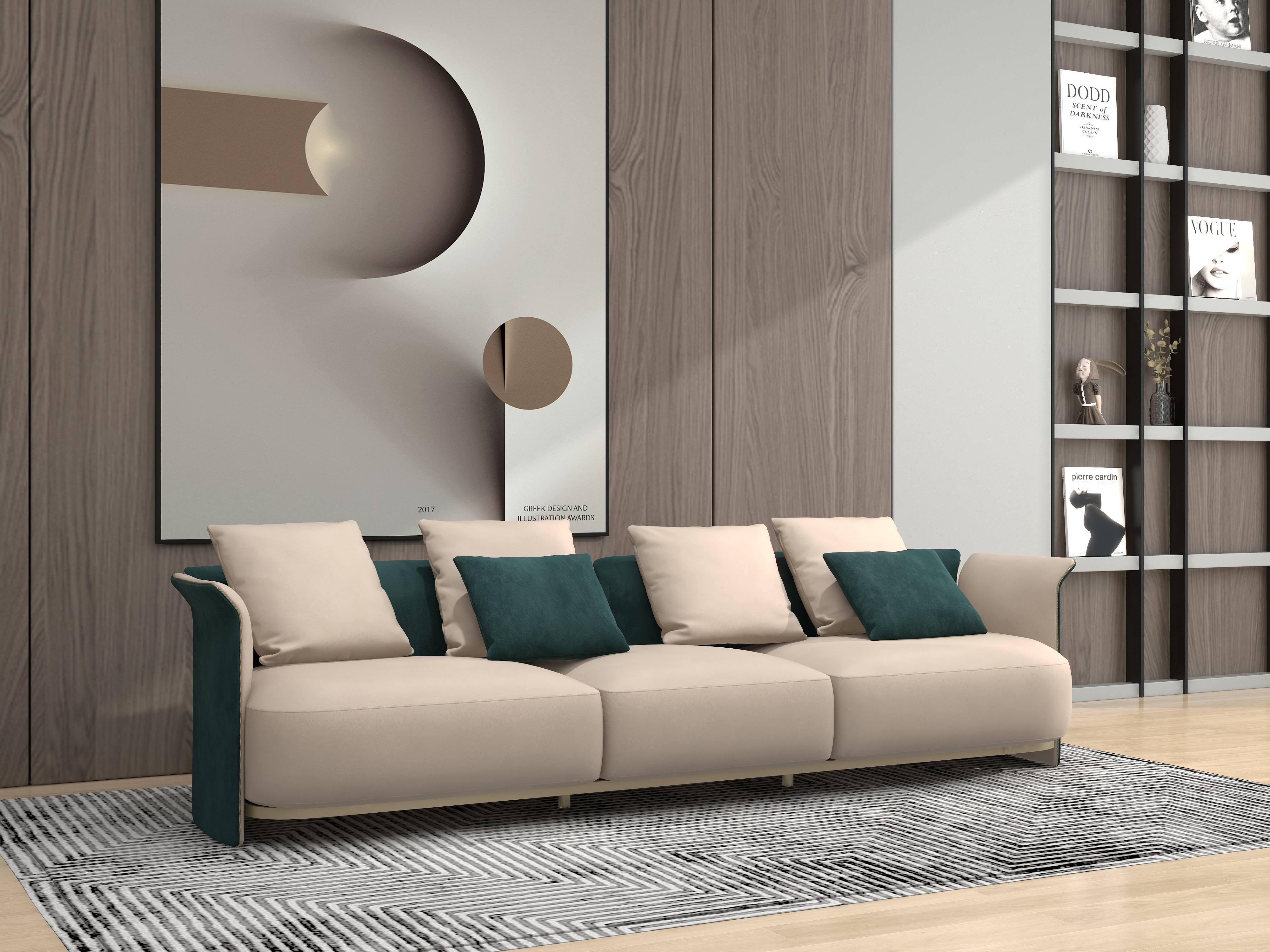 Modern Minimalist A64 Leather Sofa Bentley Style Ramsey Multi-Position Sofa VJ5-2105 - Luxury for Living Room