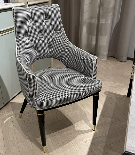 Light Luxury Cloth and Wooden Office Chair with Geometric Pattern W005S21 Bentley dining chair office chair boss chair