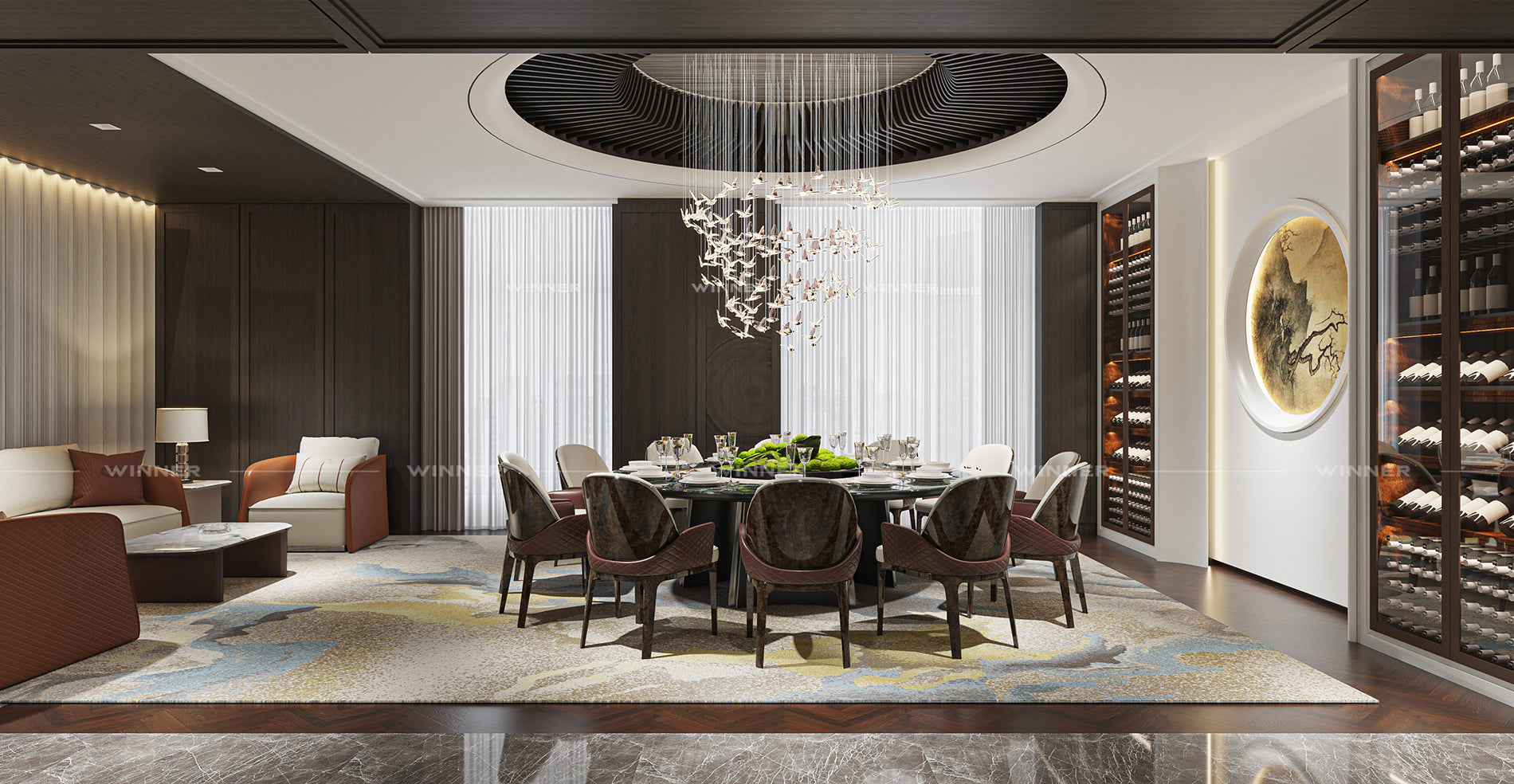Marble dining table W010D1B Visionnaire Jason Dining table