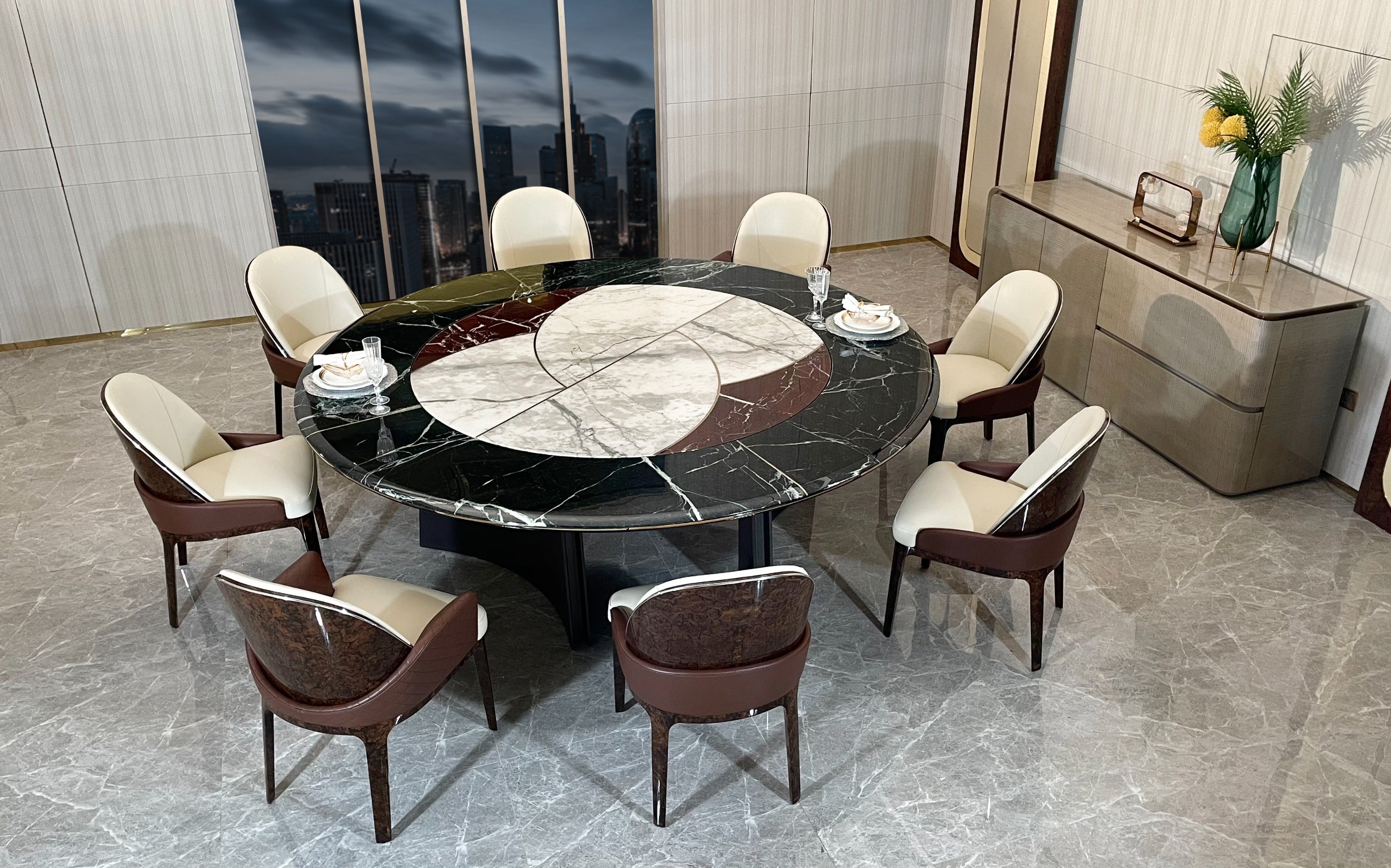 Marble dining table W010D1B Visionnaire Jason Dining table